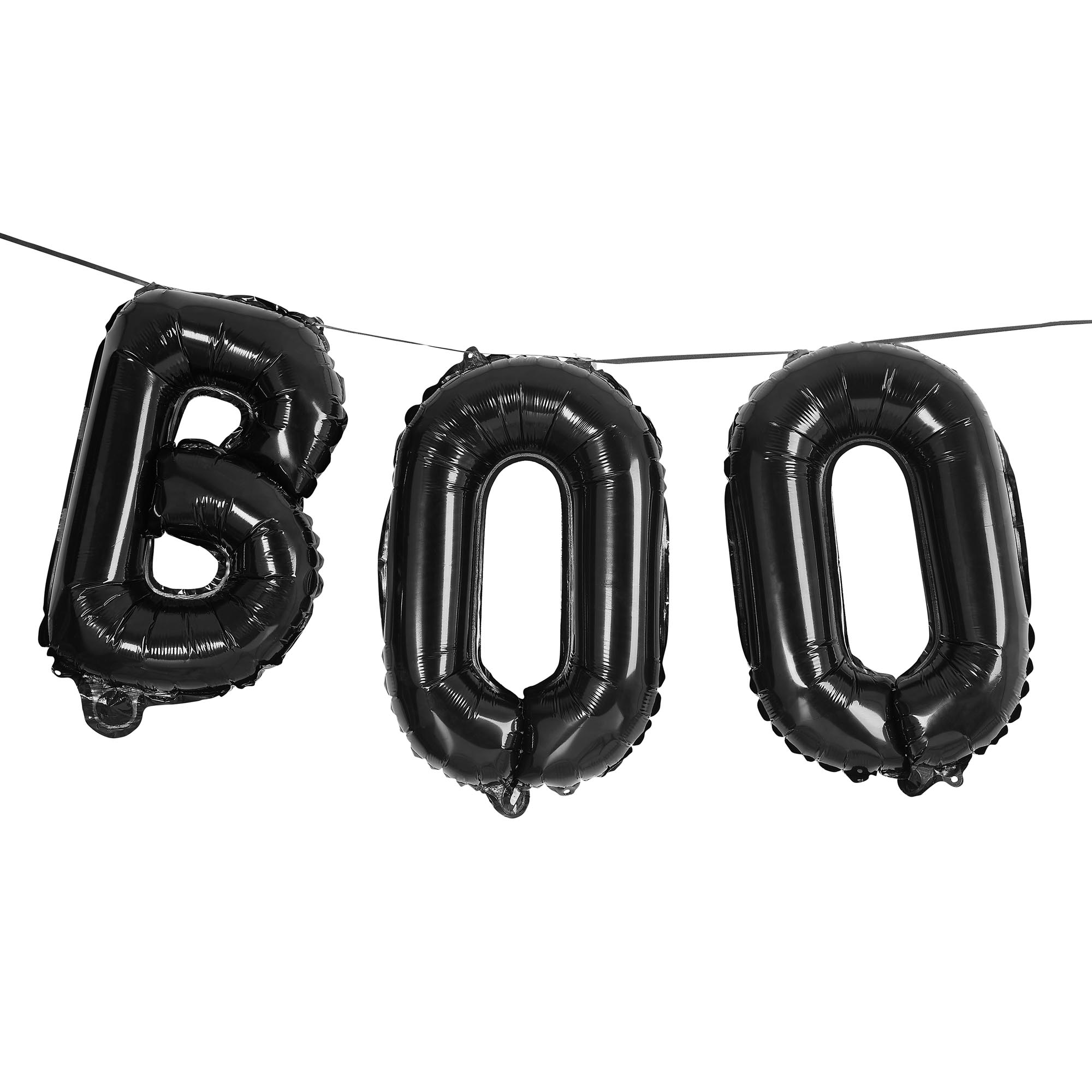 Black Boo 16-Inch Foil Balloon Garland
