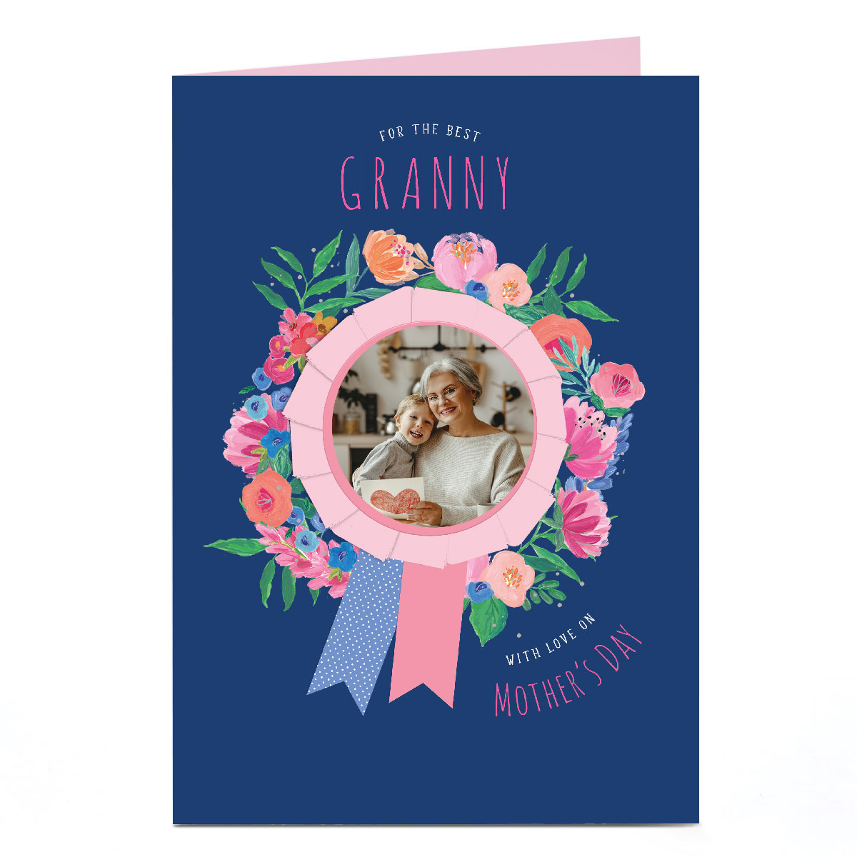 Personalised Mother's Day Photo Card - Ribbon Granny