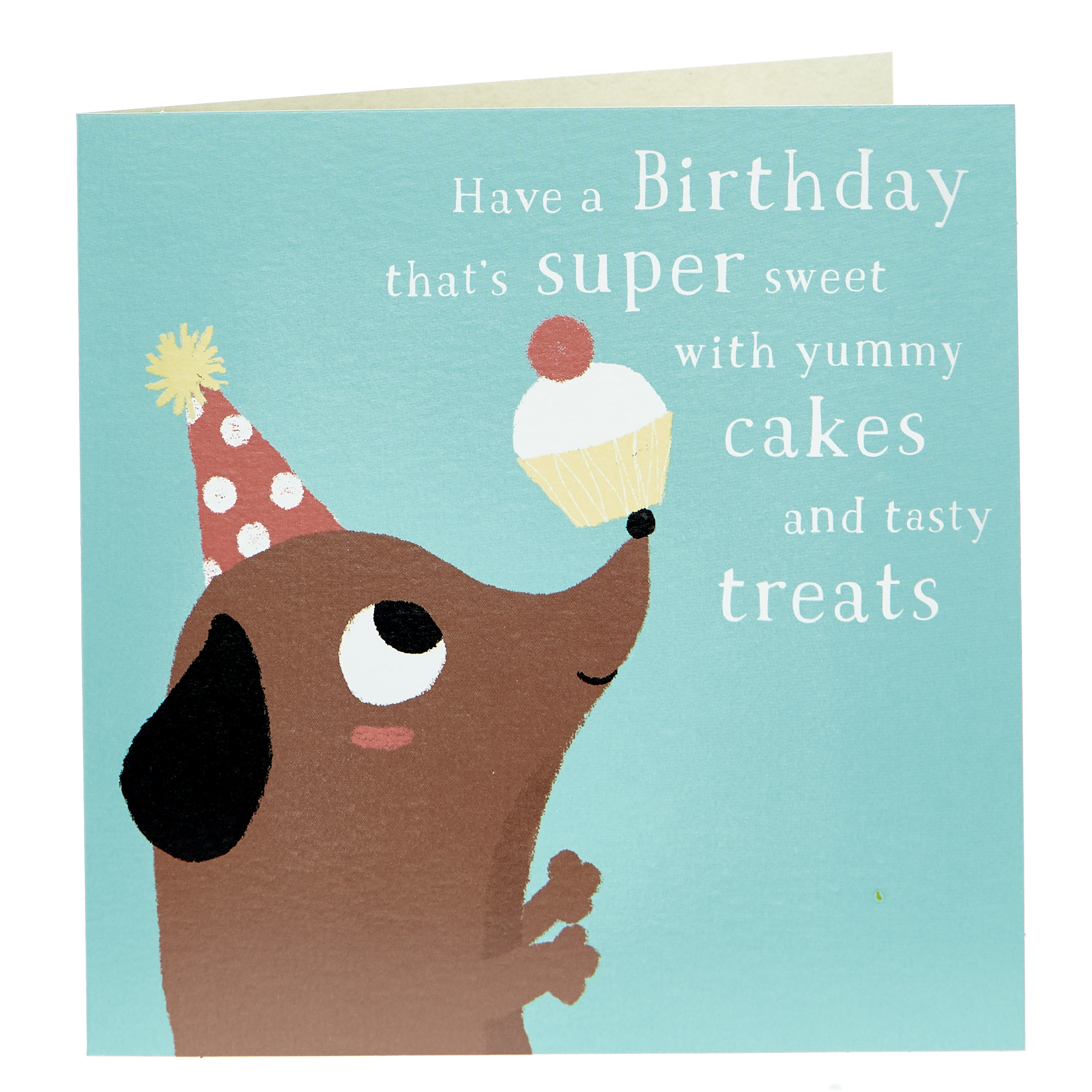 Birthday Card - Dog & Cupcake