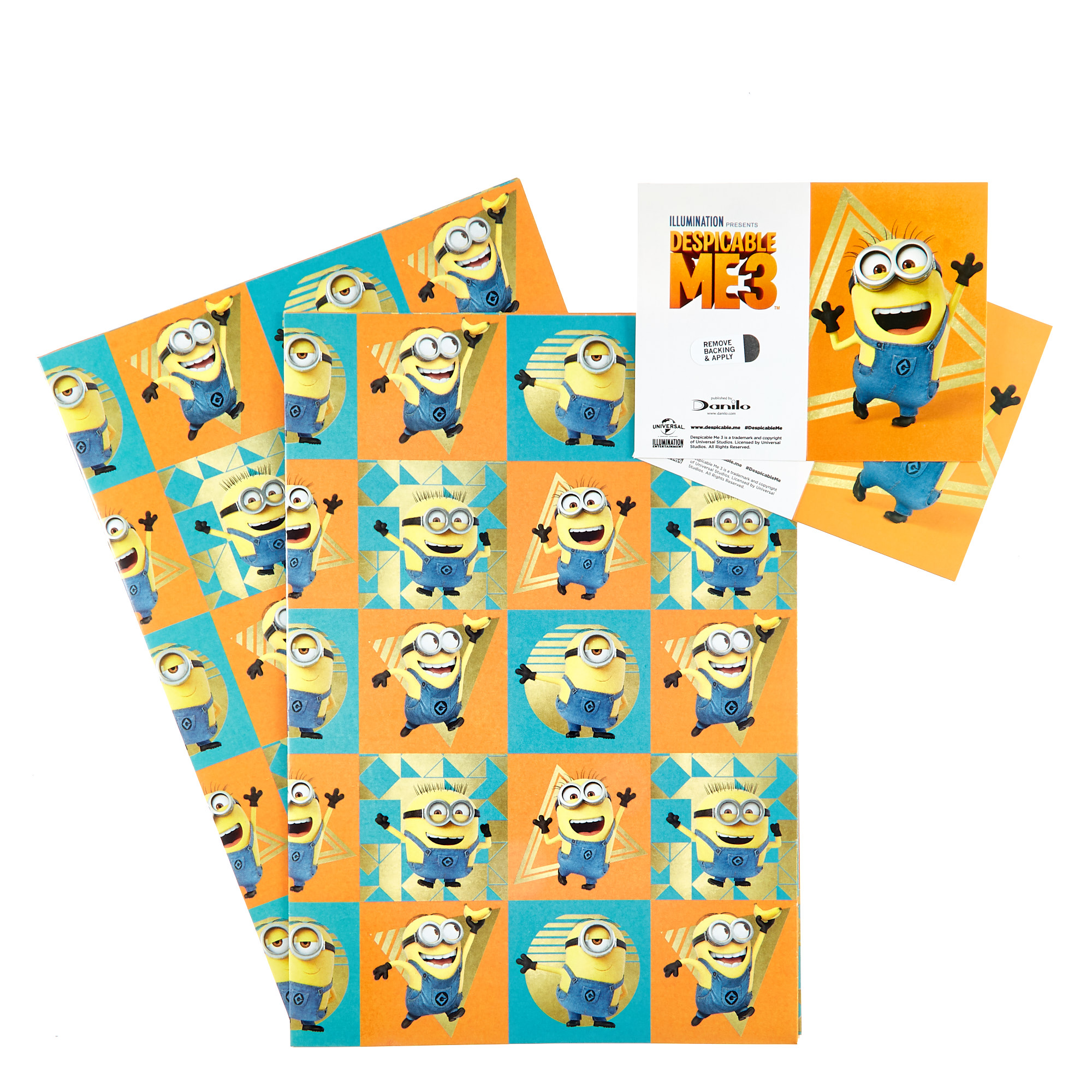 Despicable Me 3 Wrapping Paper & Gift Tags - Pack Of 2 