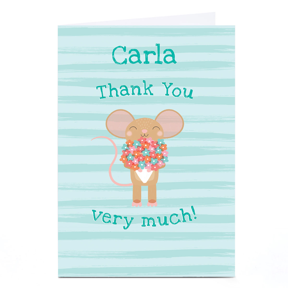 Personalised Hannah Steele Thank You Card - Mouse
