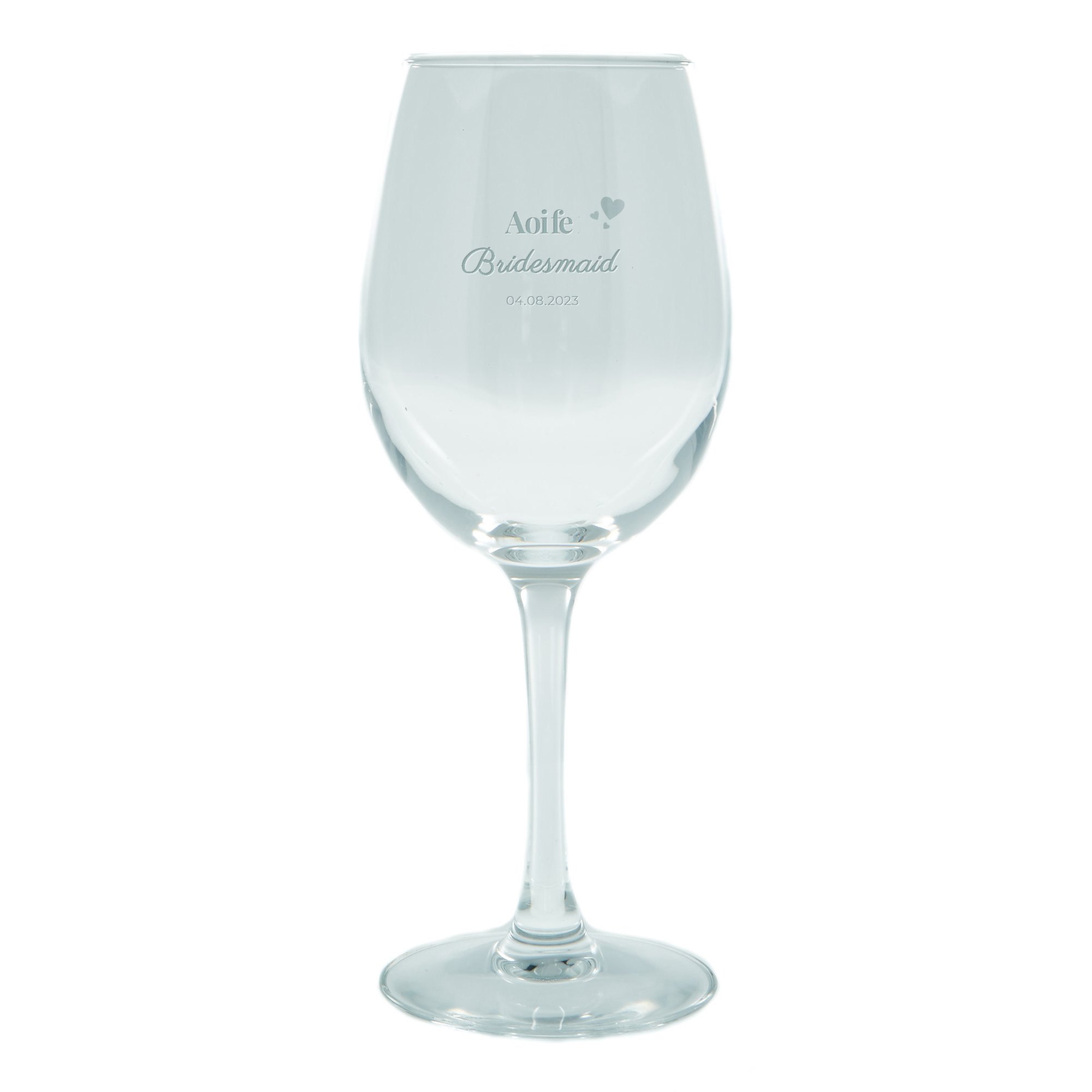 Personalised Wedding Wine Glass - Bridesmaid