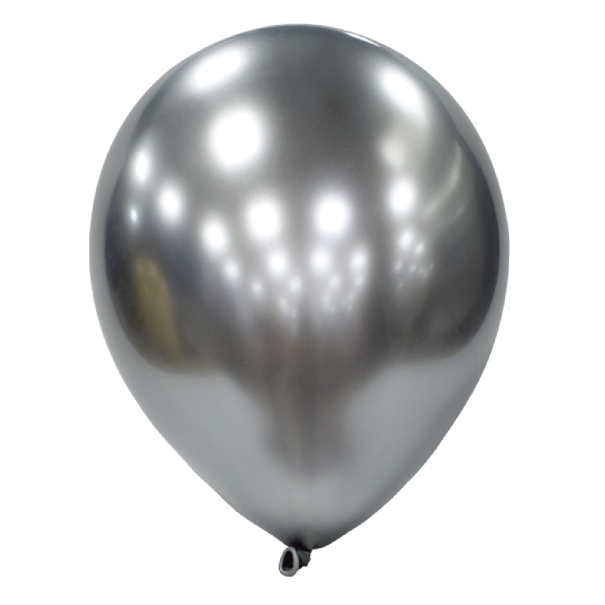 Platinum Silver Metallic Latex Balloons - Pack Of 12