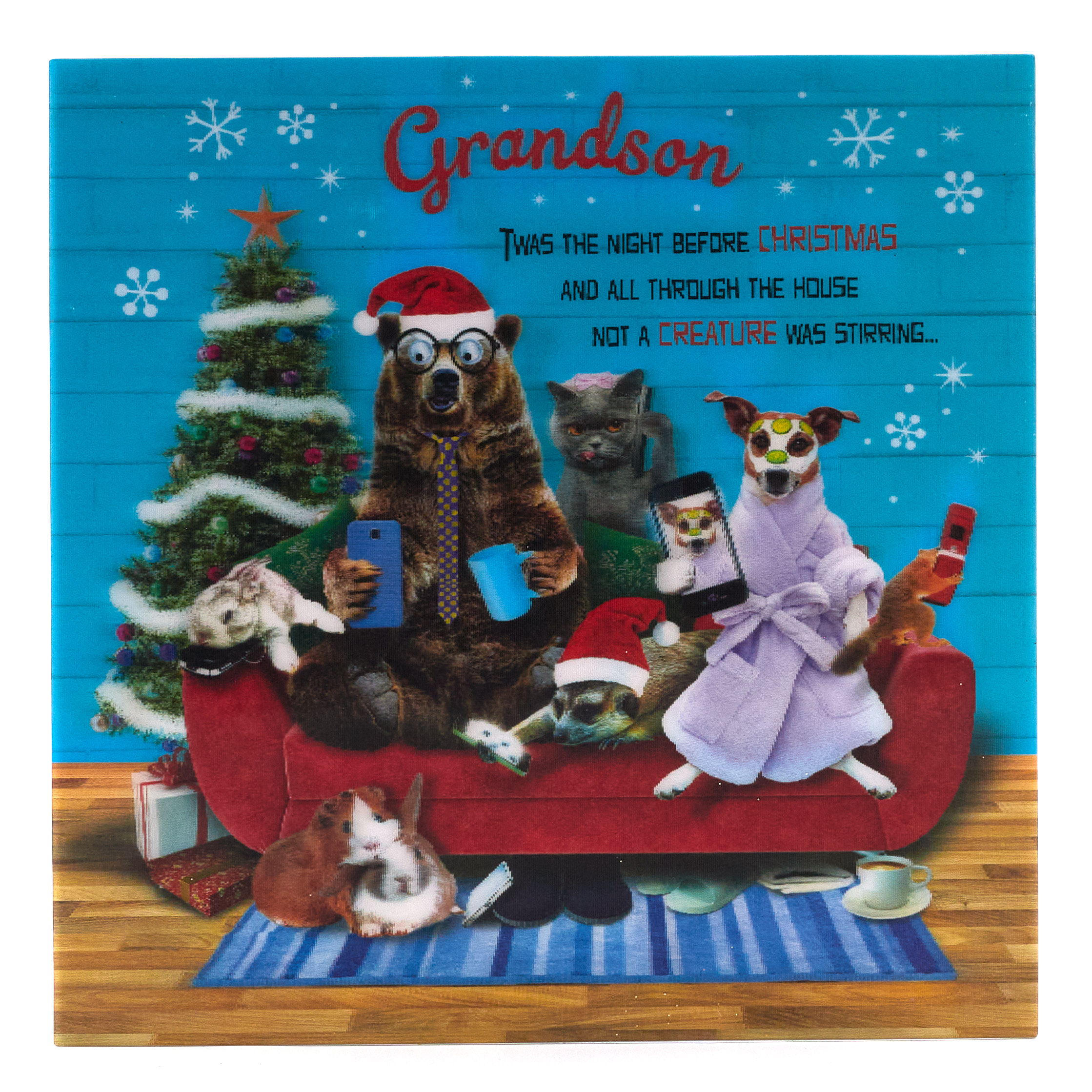 Boutique Collection Hologram Christmas Card - Grandson