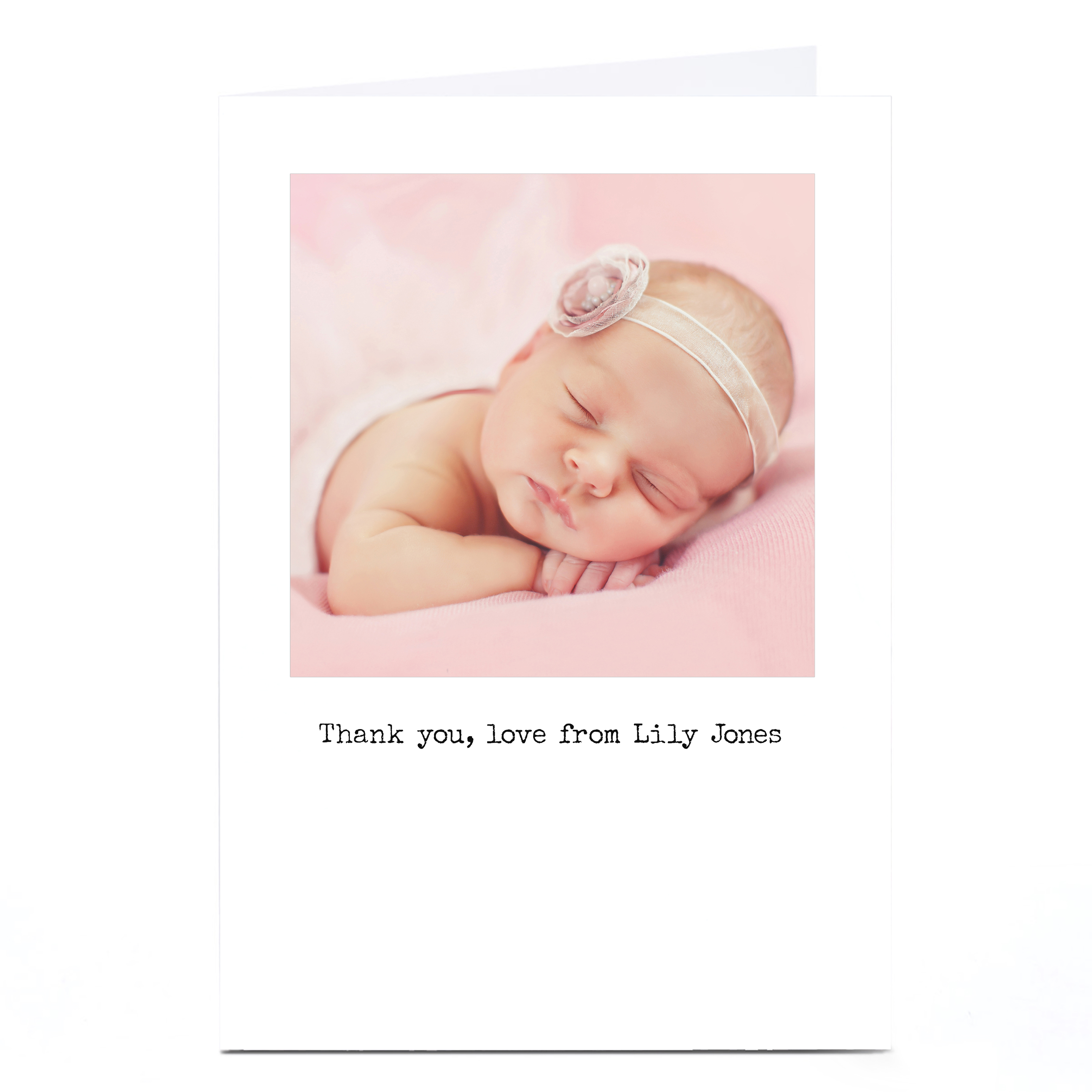 New Baby Photo Card - Thank You Message & Photo