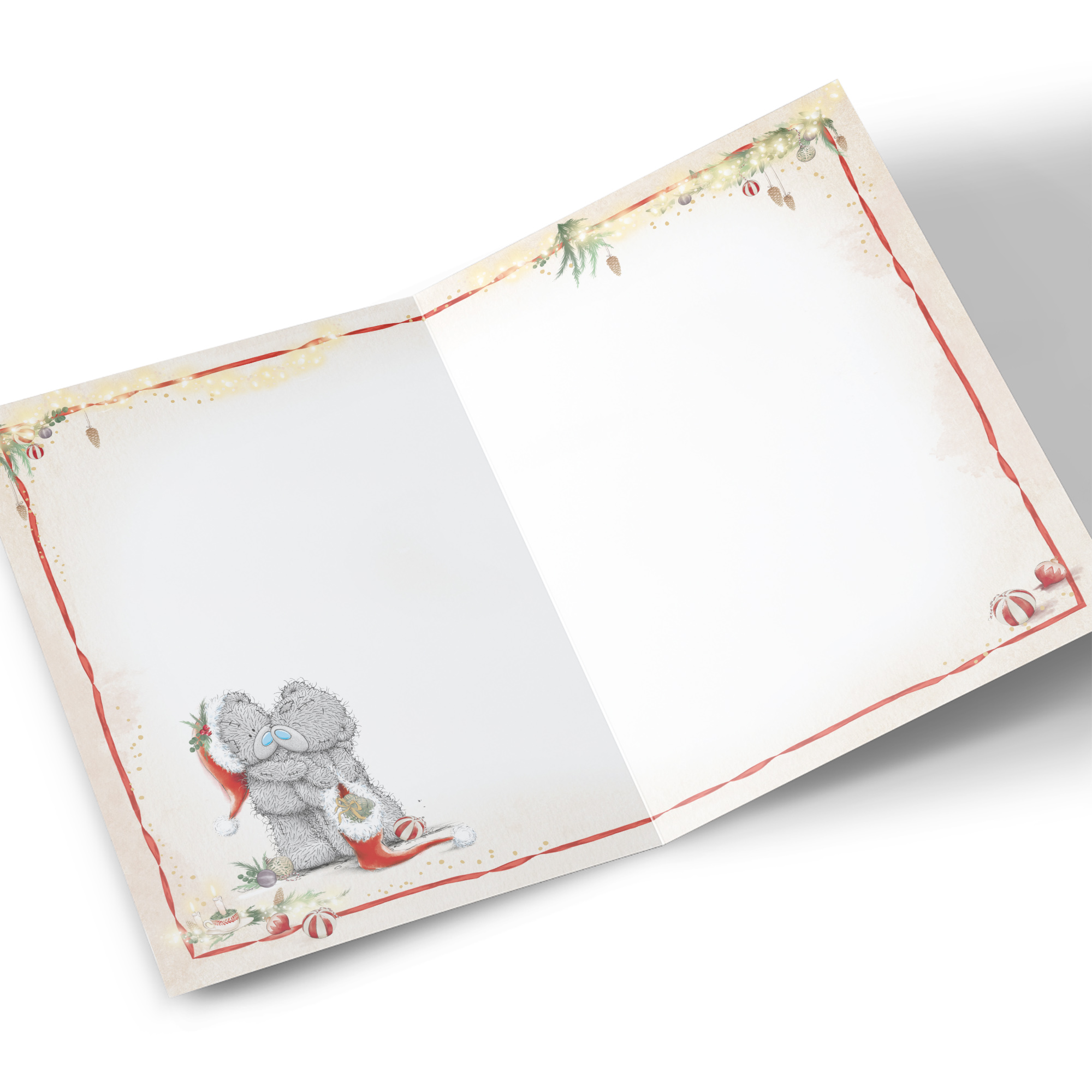 Personalised Tatty Teddy Christmas Card - Decorating Tree, Any Relation