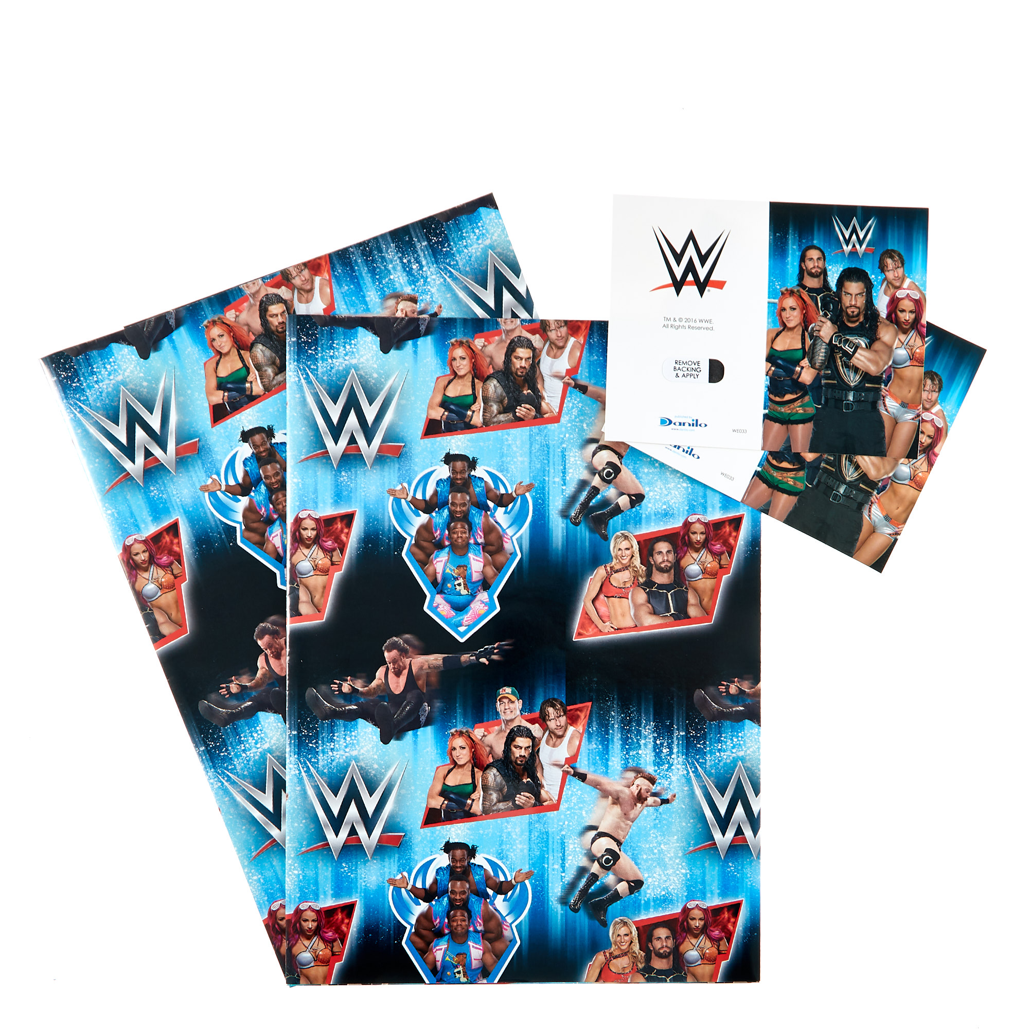 WWE Wrapping Paper & Gift Tag - Pack Of 2