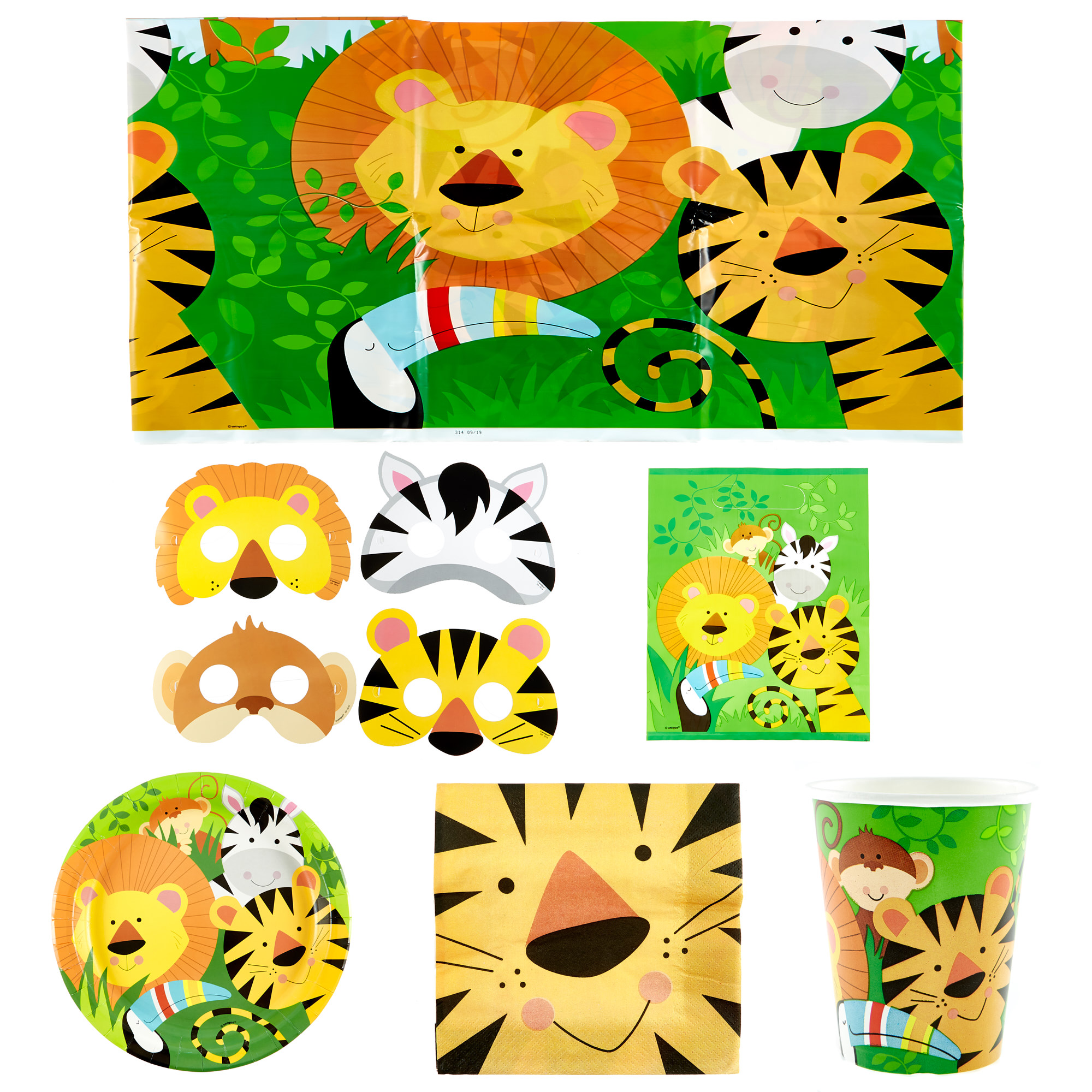 Animal Jungle Party Tableware & Decorations Bundle - 16 Guests