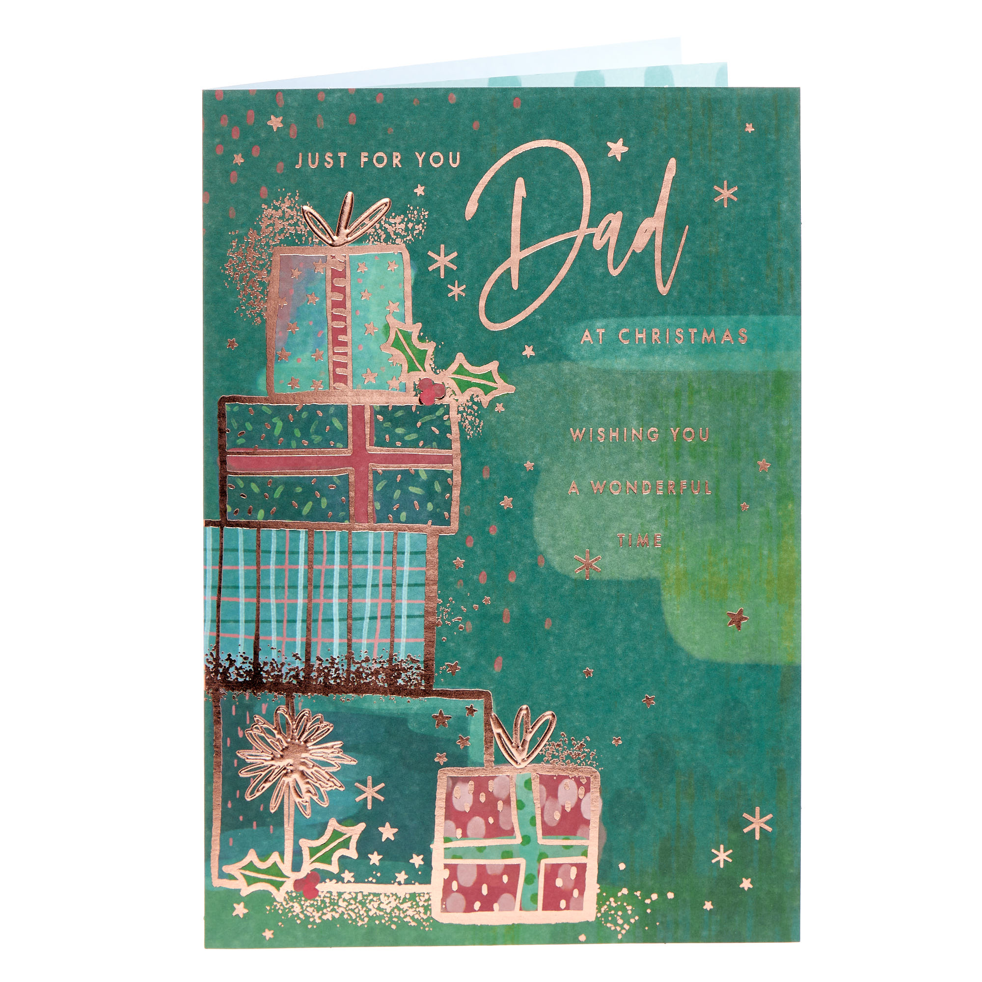 Dad Pile Of Presents Christmas Card