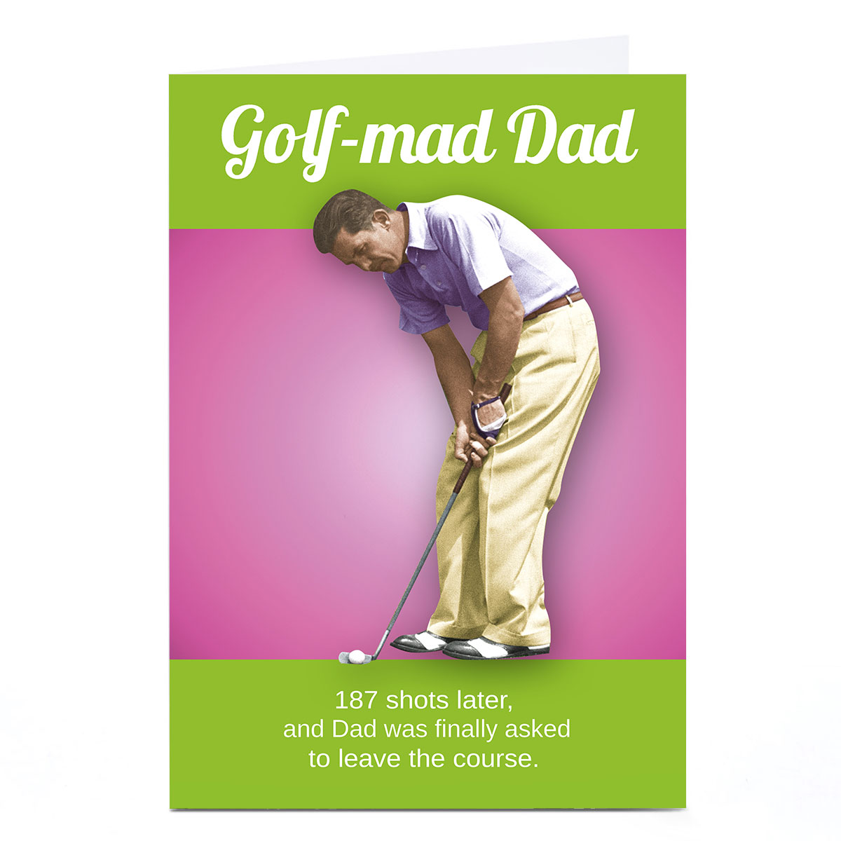 Personalised Emotional Rescue Father's Day Card - Golf-Mad Dad 