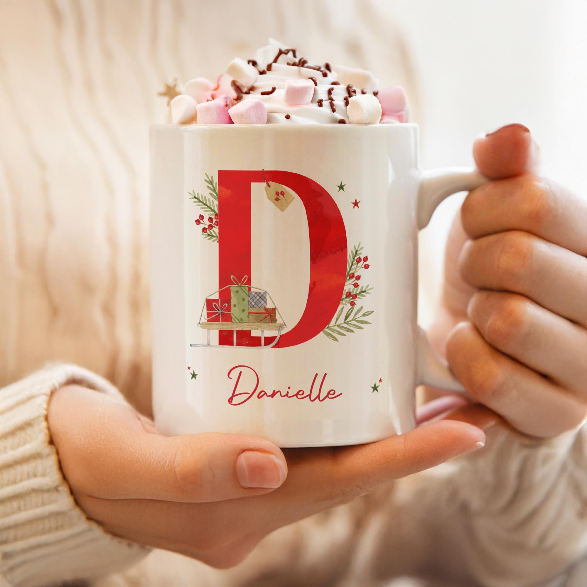 Personalised Christmas Initial Mug