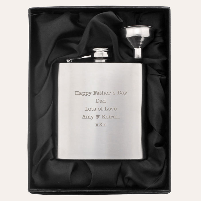 Personalised Father's Day Stainless Steel Hip Flask