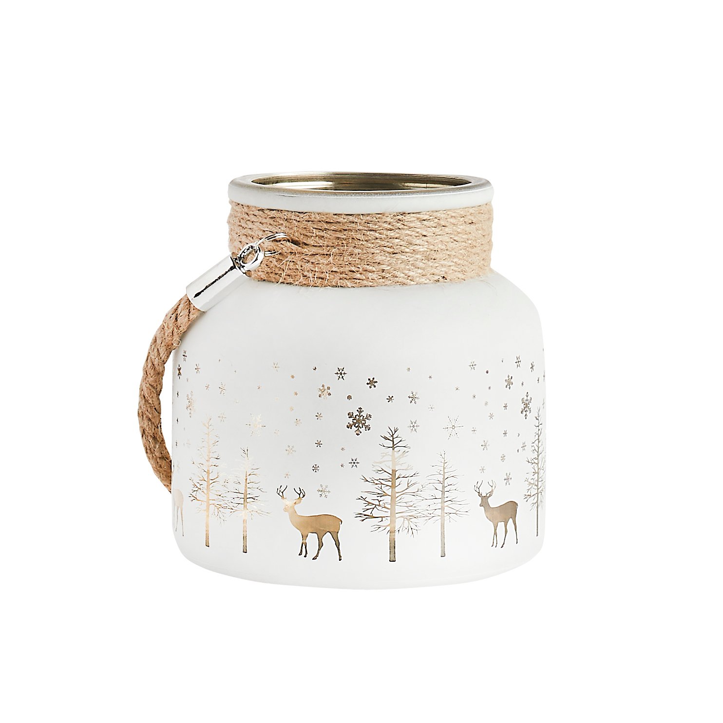 Medium Christmas Candle Holder with Rope 
