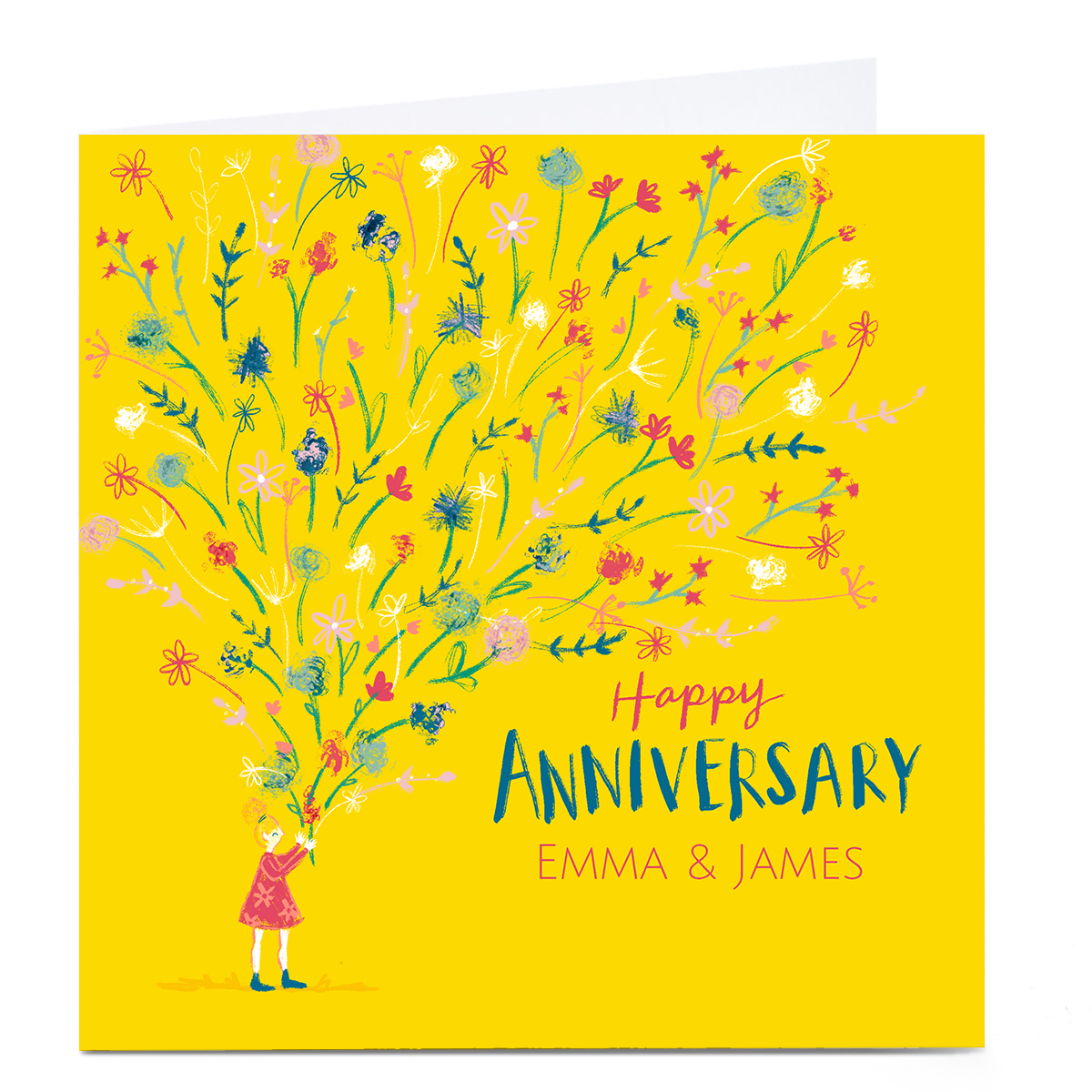 Personalised Emma Valenghi Anniversary Card - Flowers