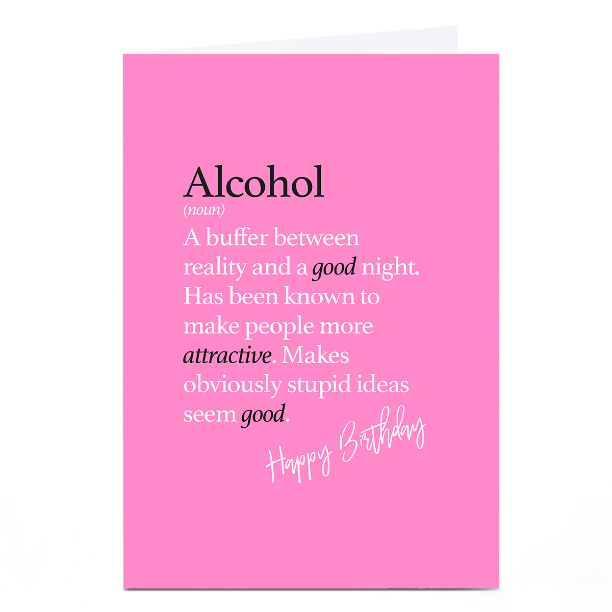 Personalised Punk Birthday Card - Alcohol