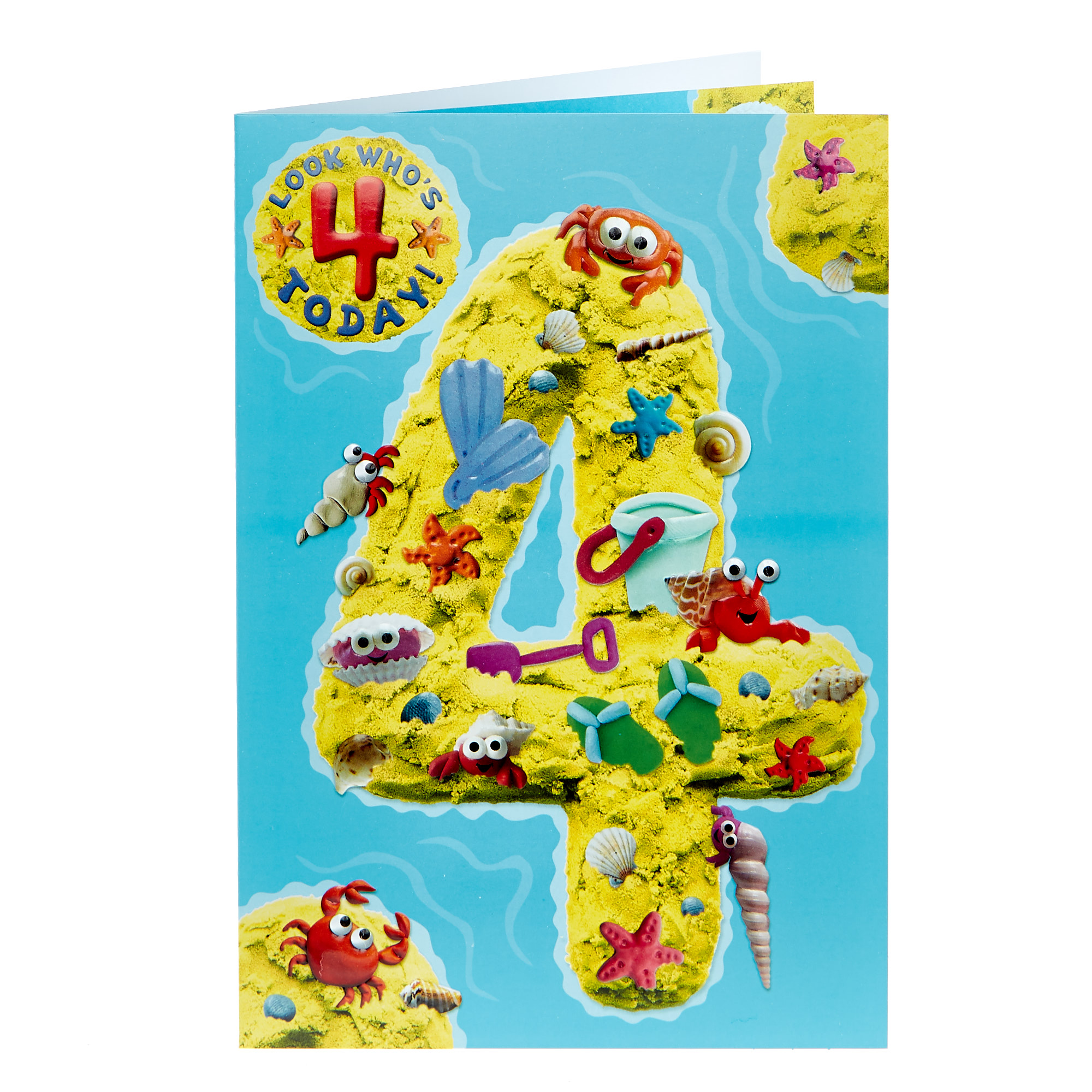 4th Birthday Card - Beach Creatures