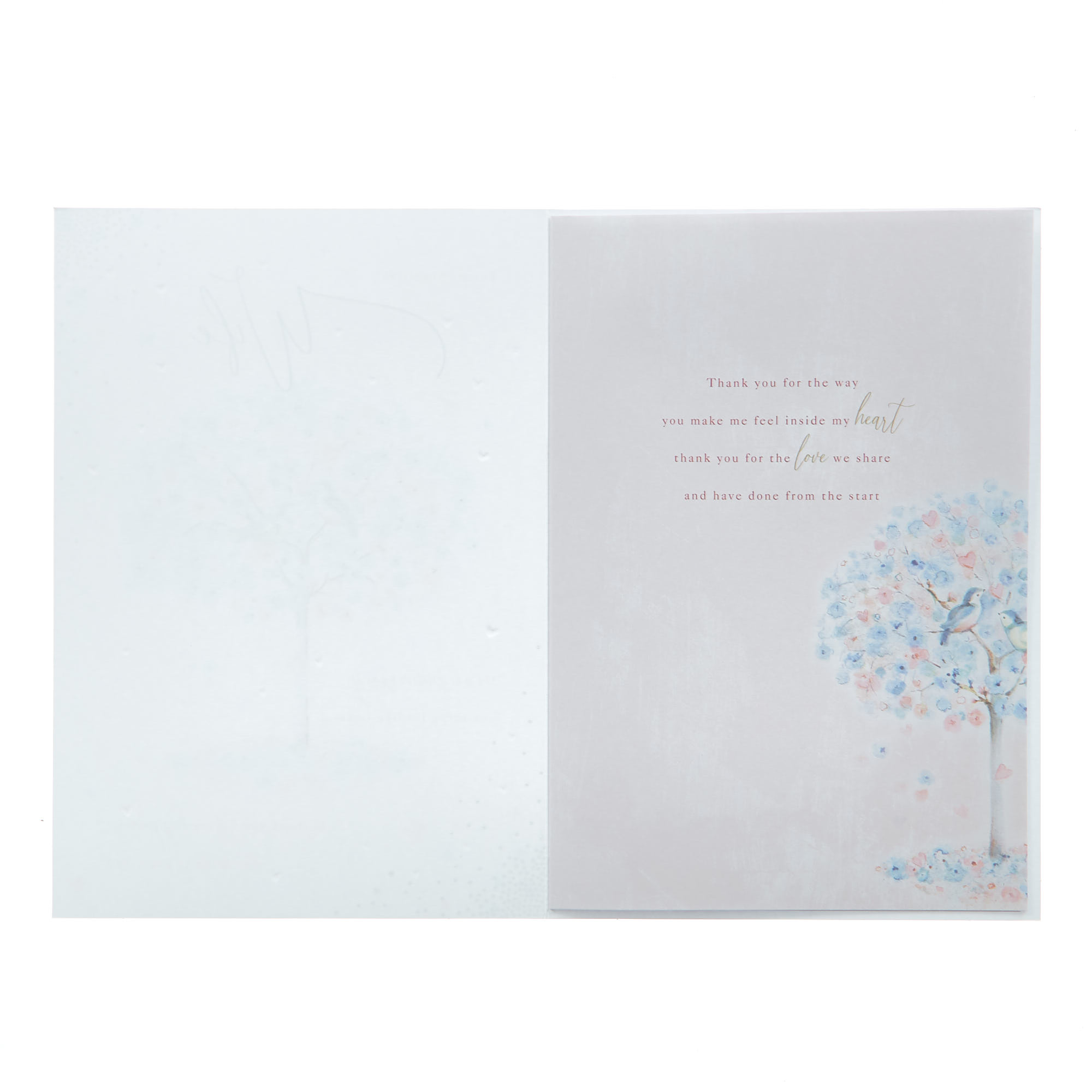Anniversary Card - Beautiful Wife, Tree & Birds