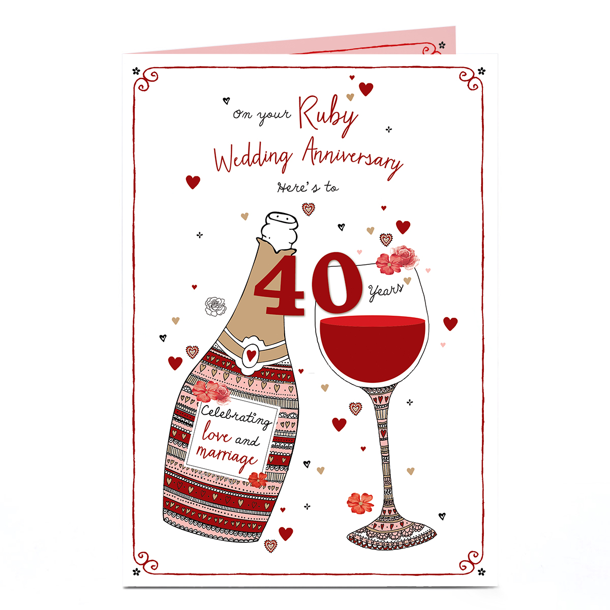 40th Anniversary Card - On Your Ruby Wedding Anniversary