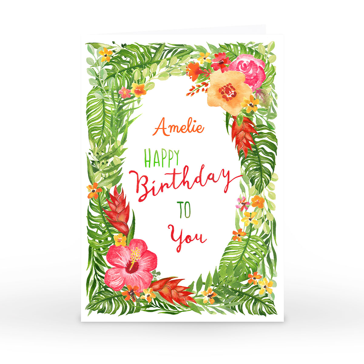 Personalised Nik Golesworthy Birthday Card - Flowers & Foliage