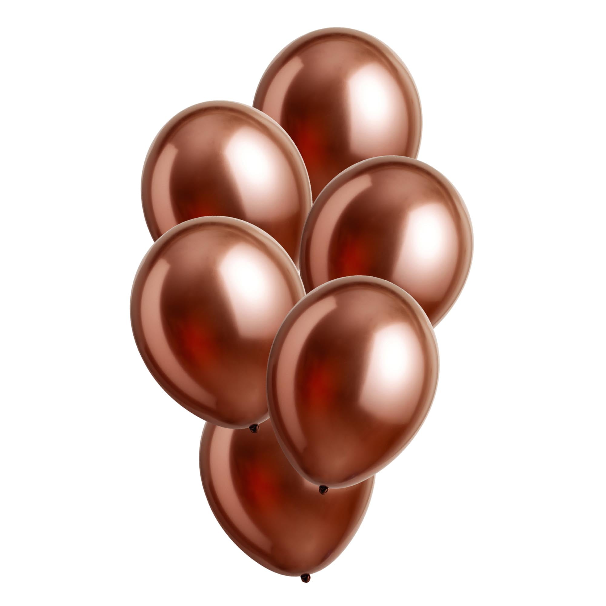 12-Inch Chrome Rose Gold Latex Balloons - Pack of 6