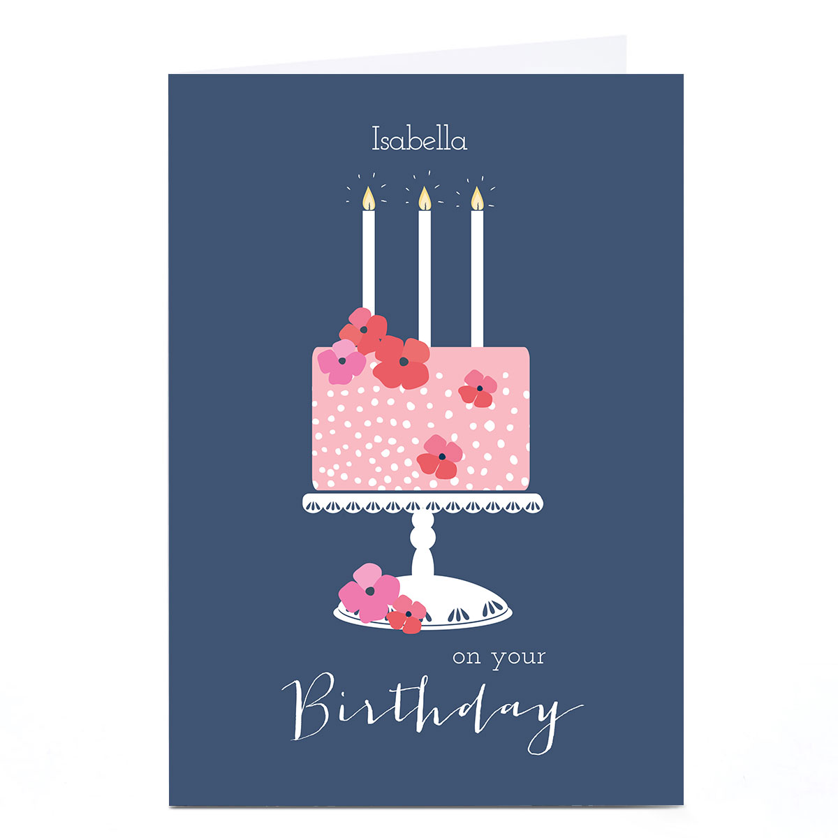 Personalised Klara Hawkins Birthday Card - Pink Cake