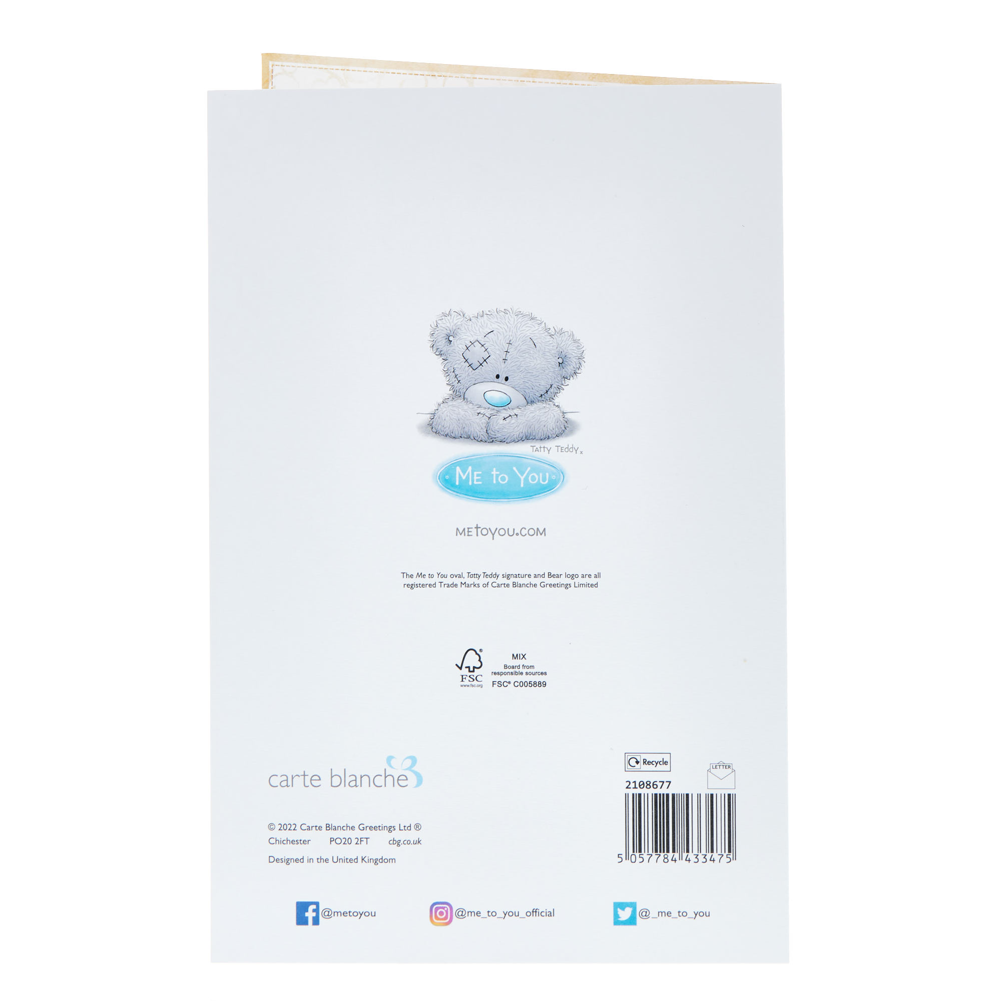 Love Each Moment Me To You Tatty Teddy Anniversary Card