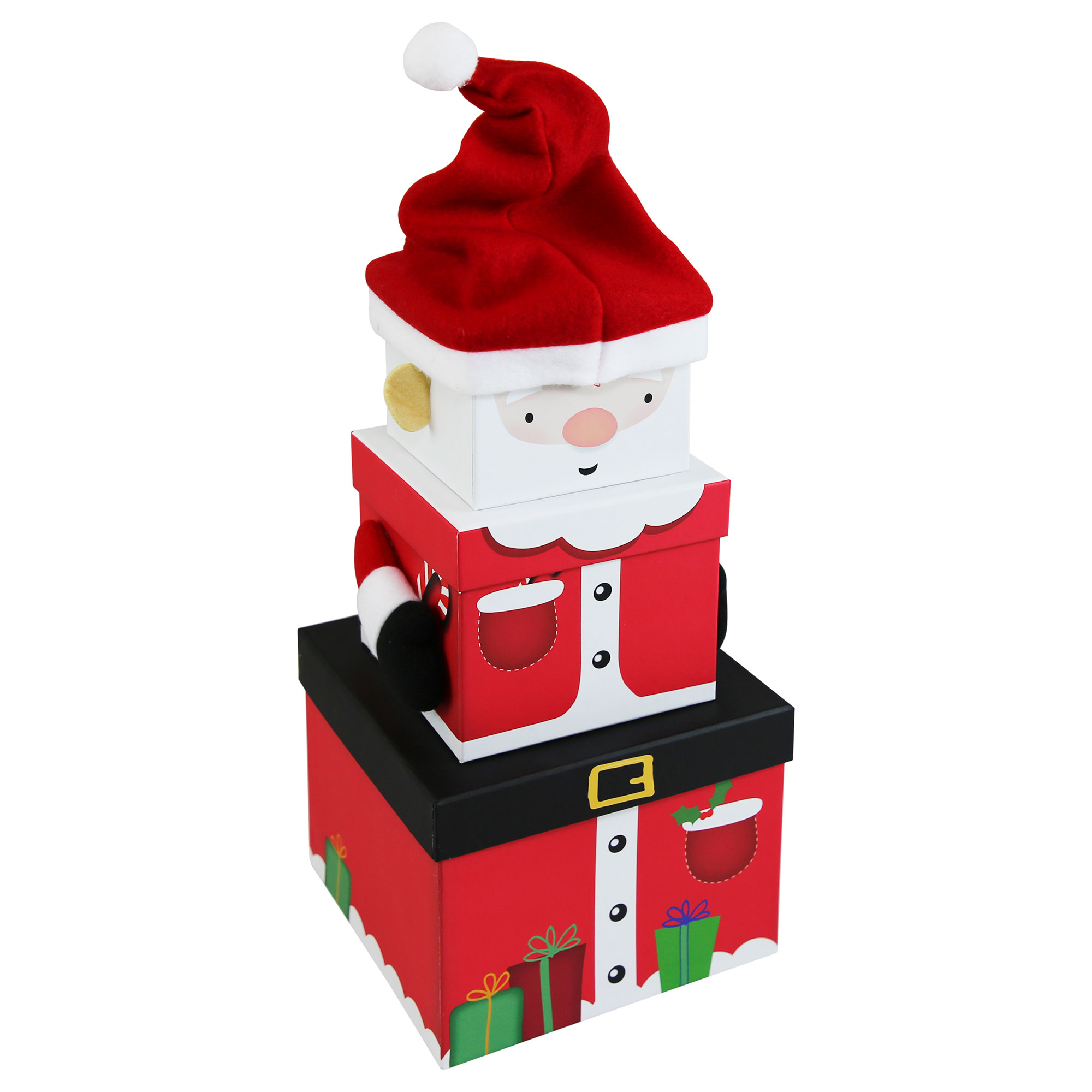 Buy Stackable Plush Santa Gift Boxes - Set of 3 for GBP 6.99 | Card ...