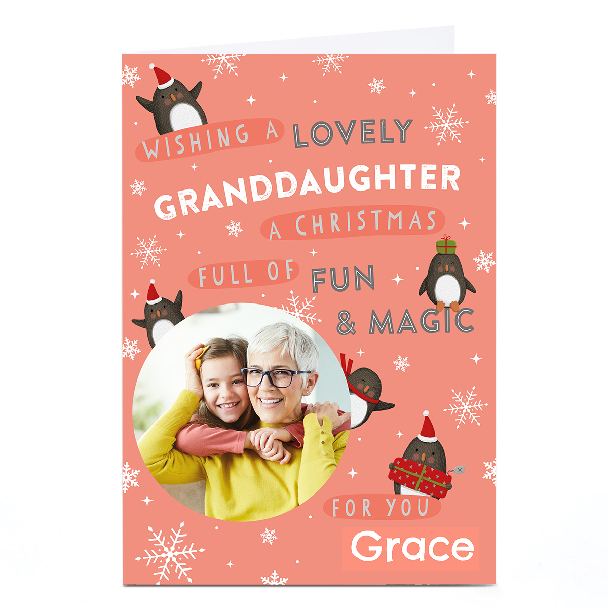 Photo Christmas Card - Fun & Magic Penguins