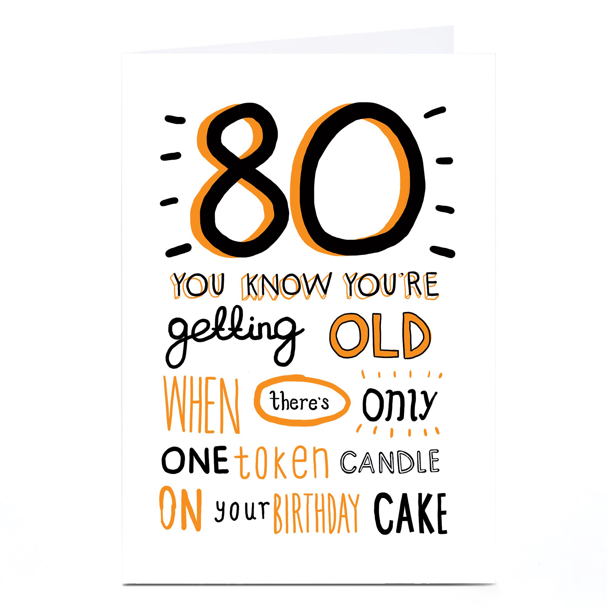 Personalised 80th Birthday Card - You Know You're Getting Old When...