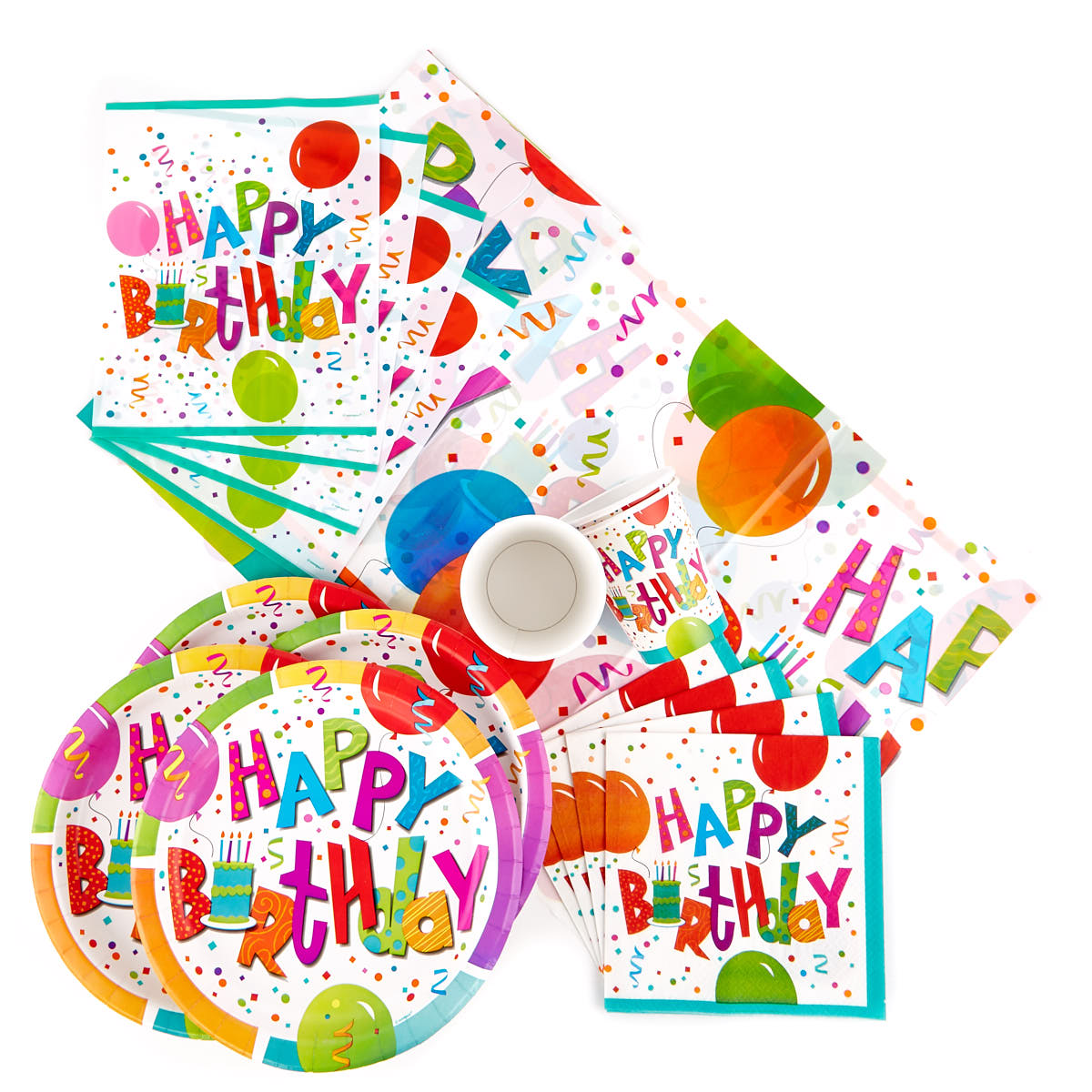 Birthday Jamboree Party Tableware & Decoration Bundle - 81 Pieces