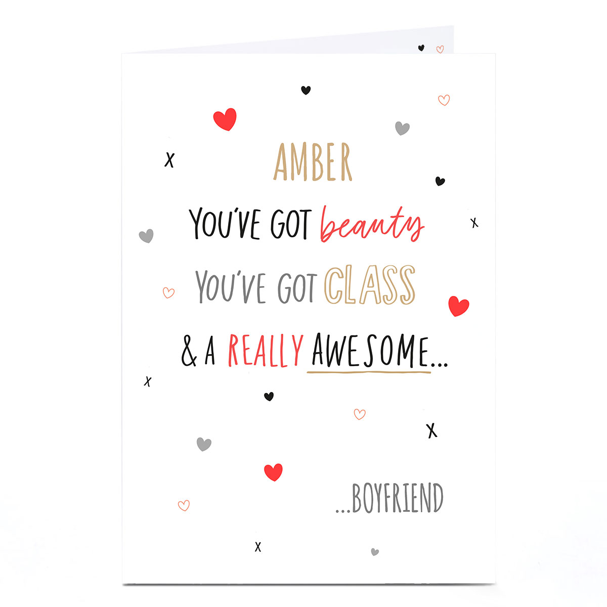Personalised Valentine's Day Card - Beauty & Class