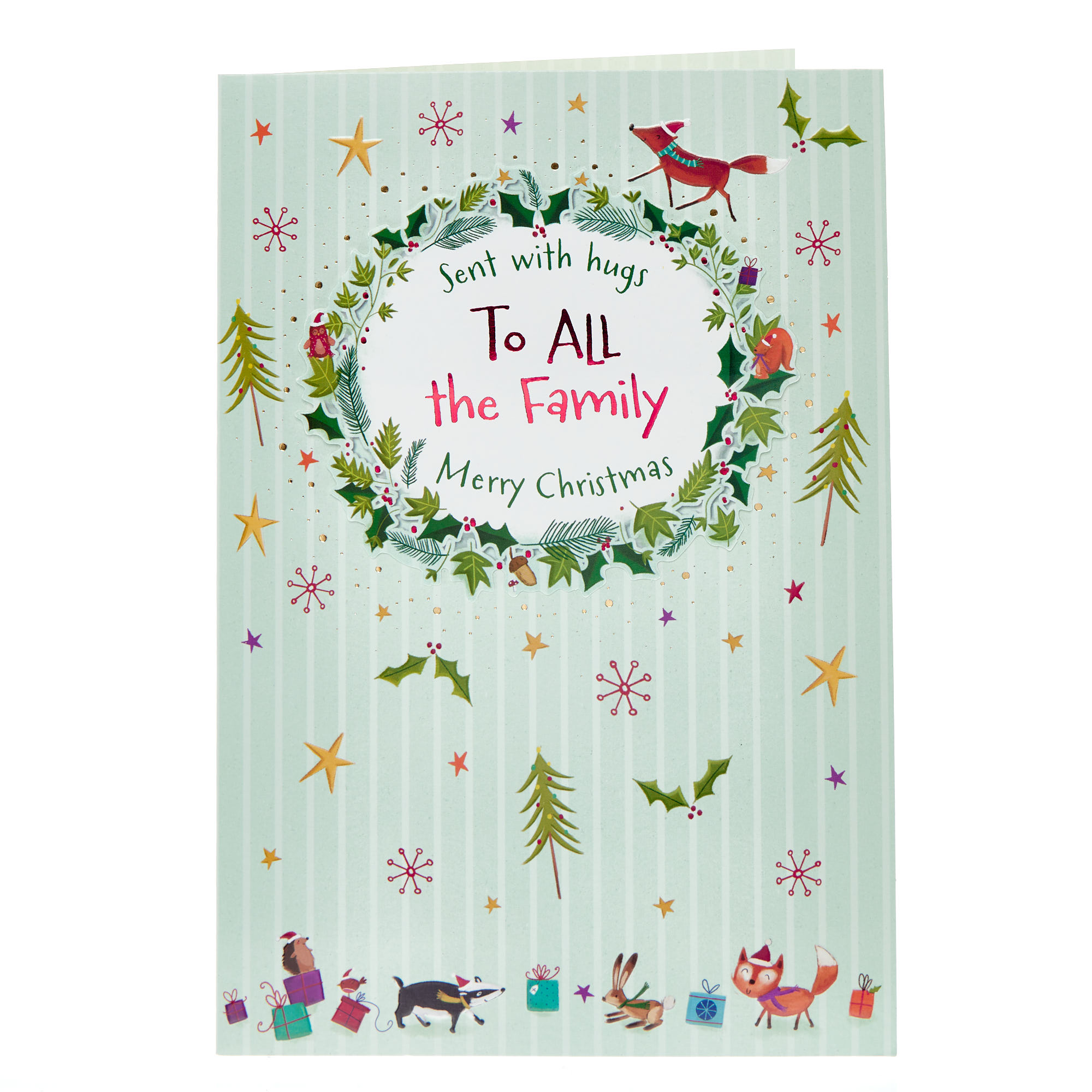 To All The Family Sent With Hugs Christmas Card