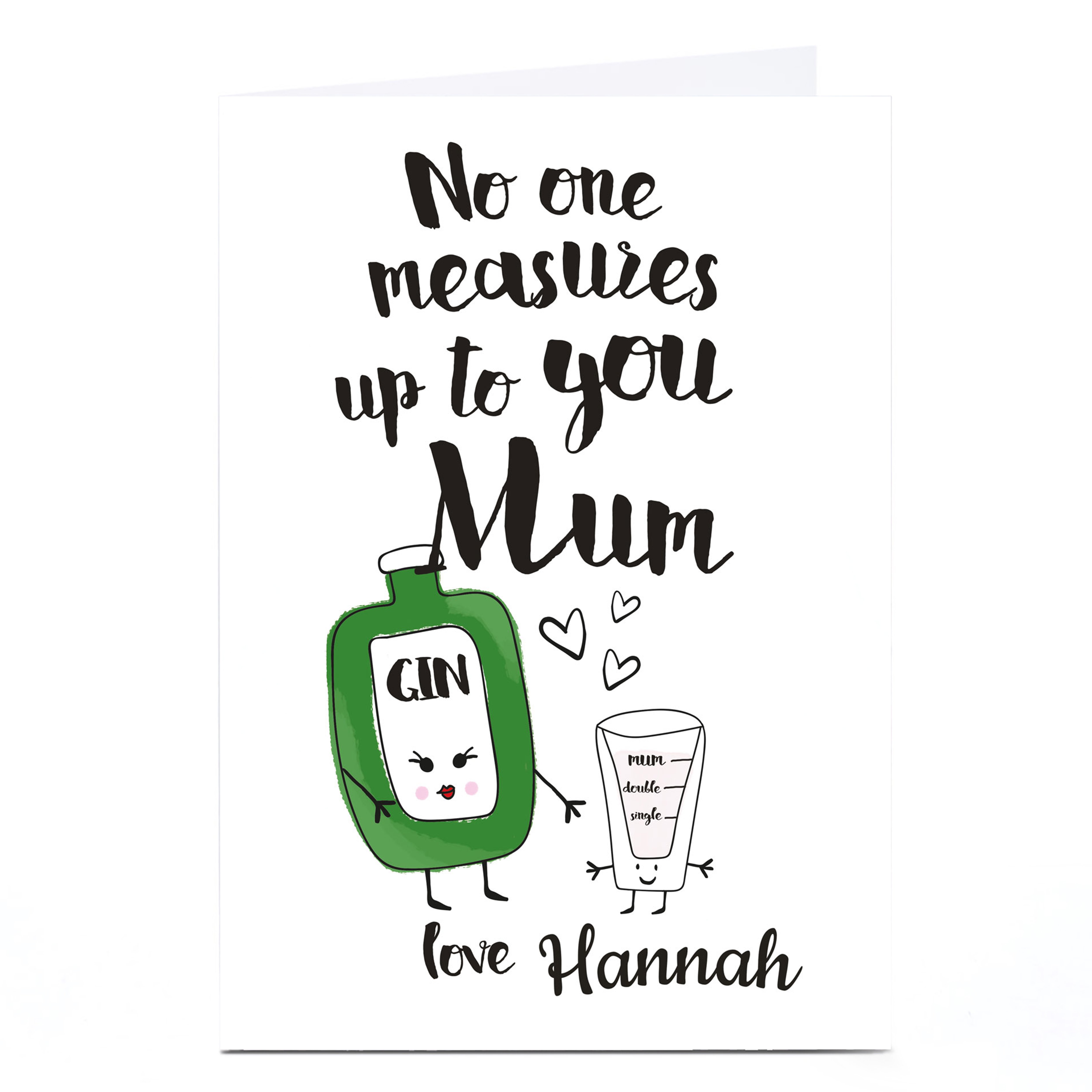 Personalised Card - Mum Gin Measures