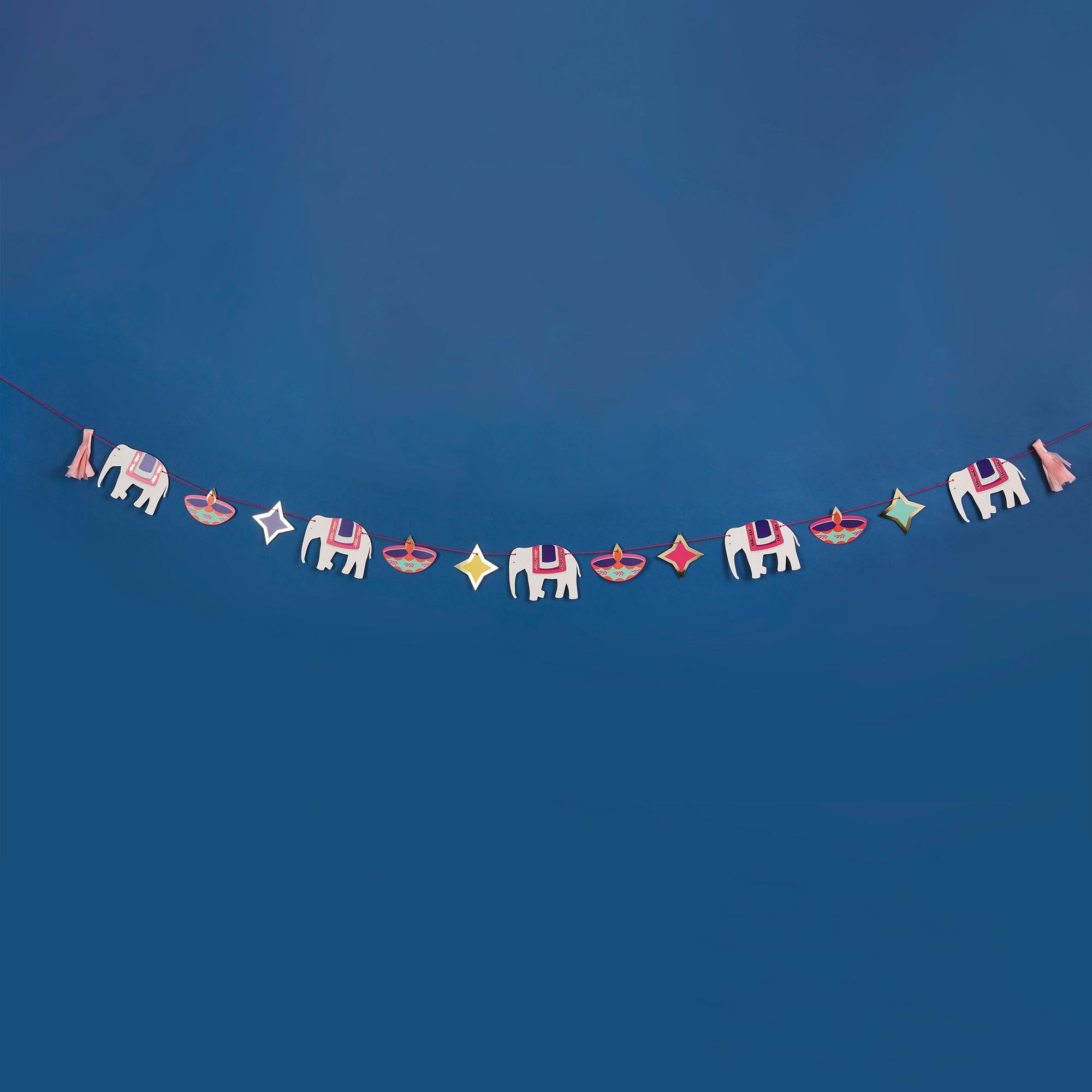 Diwali Tissue Tassel Card Garland 2.5m