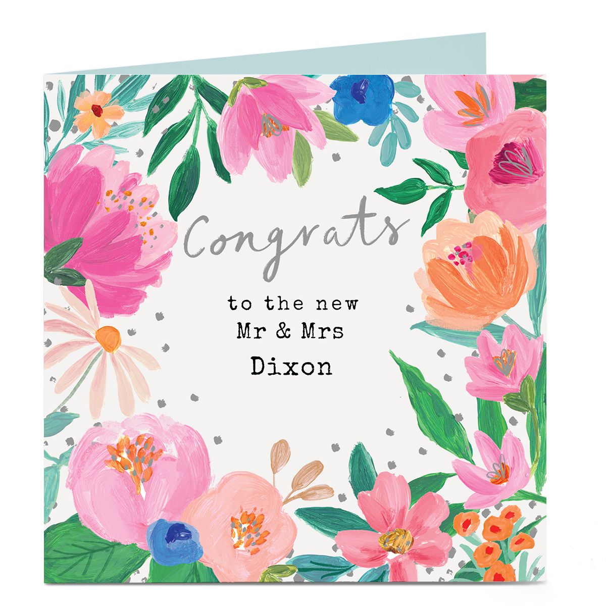 Personalised Wedding Card - Congrats Floral