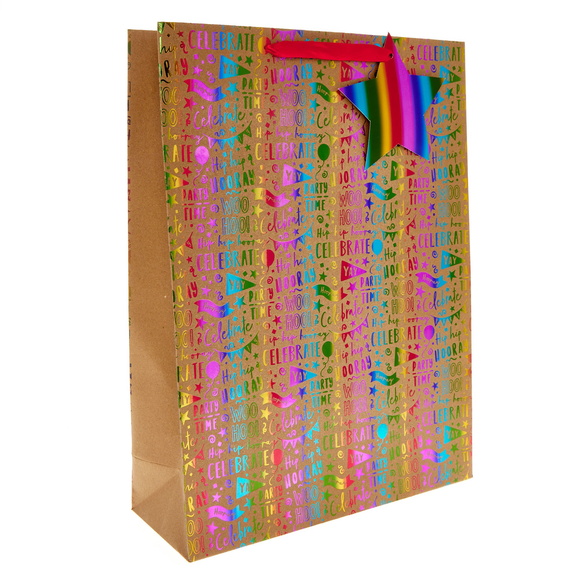 Celebrate Rainbow Kraft Extra Large Portrait Gift Bag