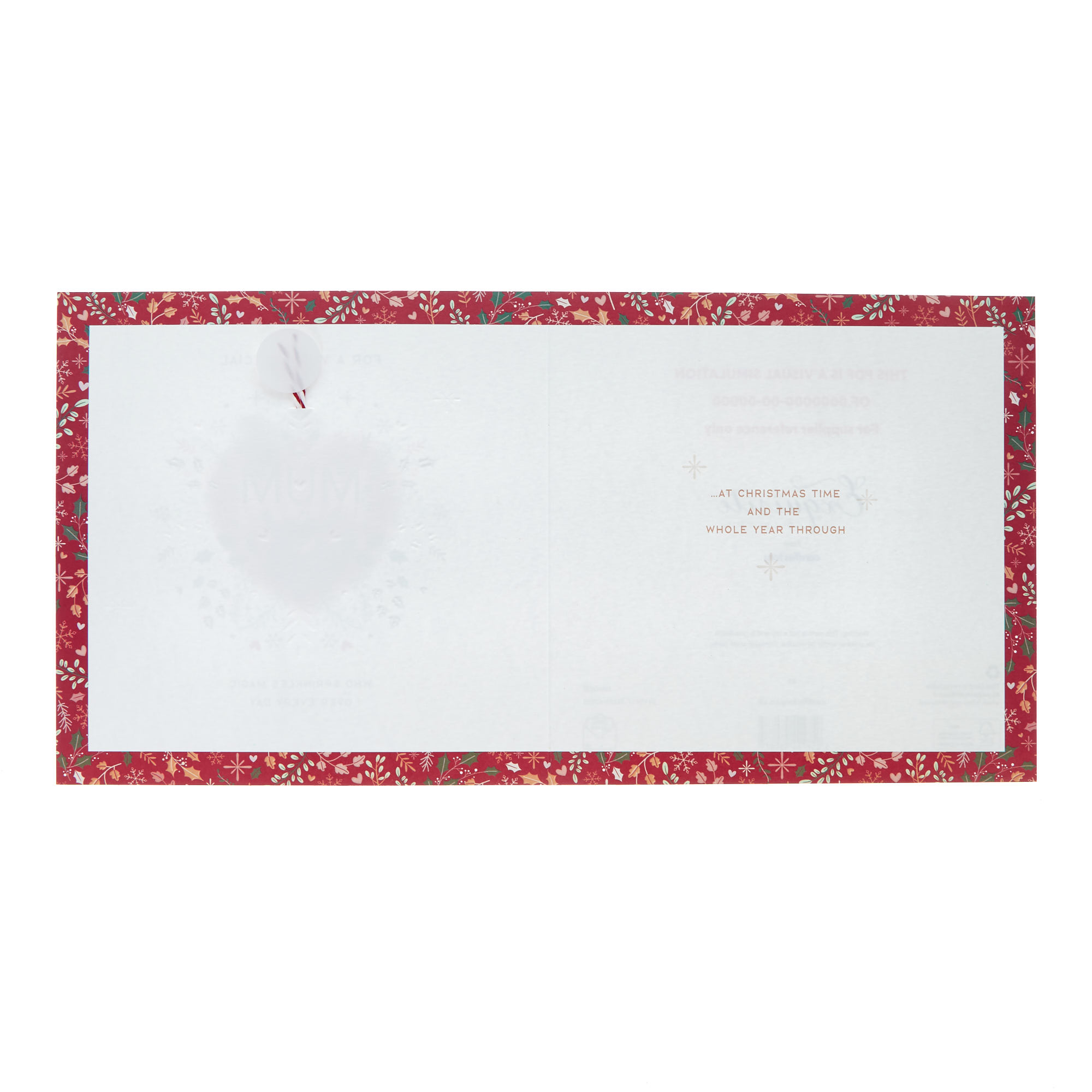 Mum Felt Heart Christmas Card