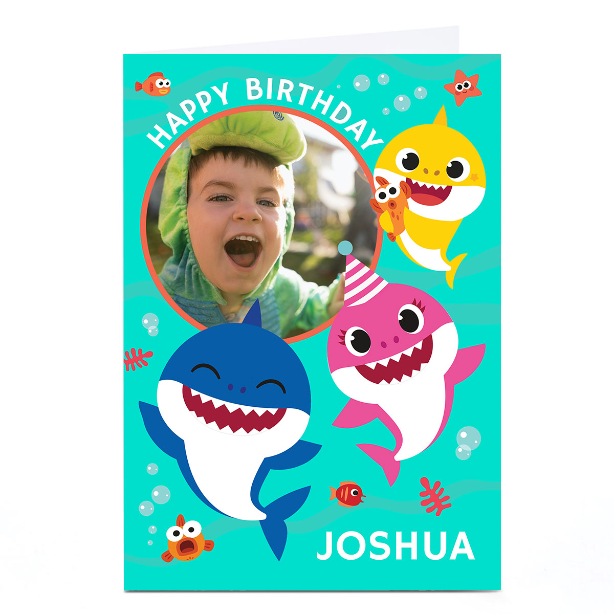 Photo Baby Shark Birthday Card - Any Name