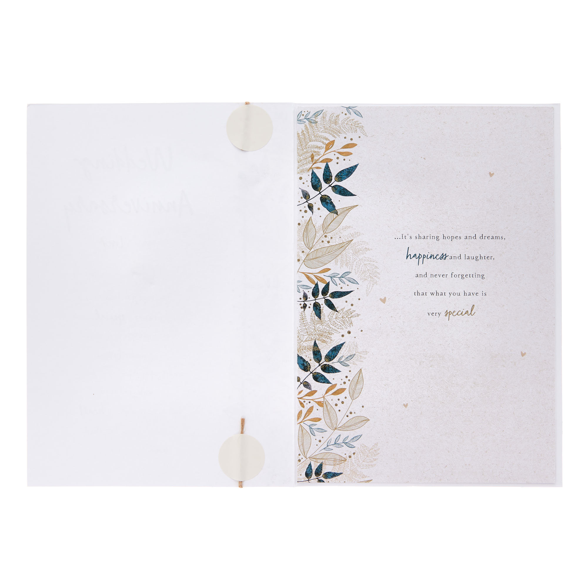 Special Verse Leafy Wedding Anniversary Card