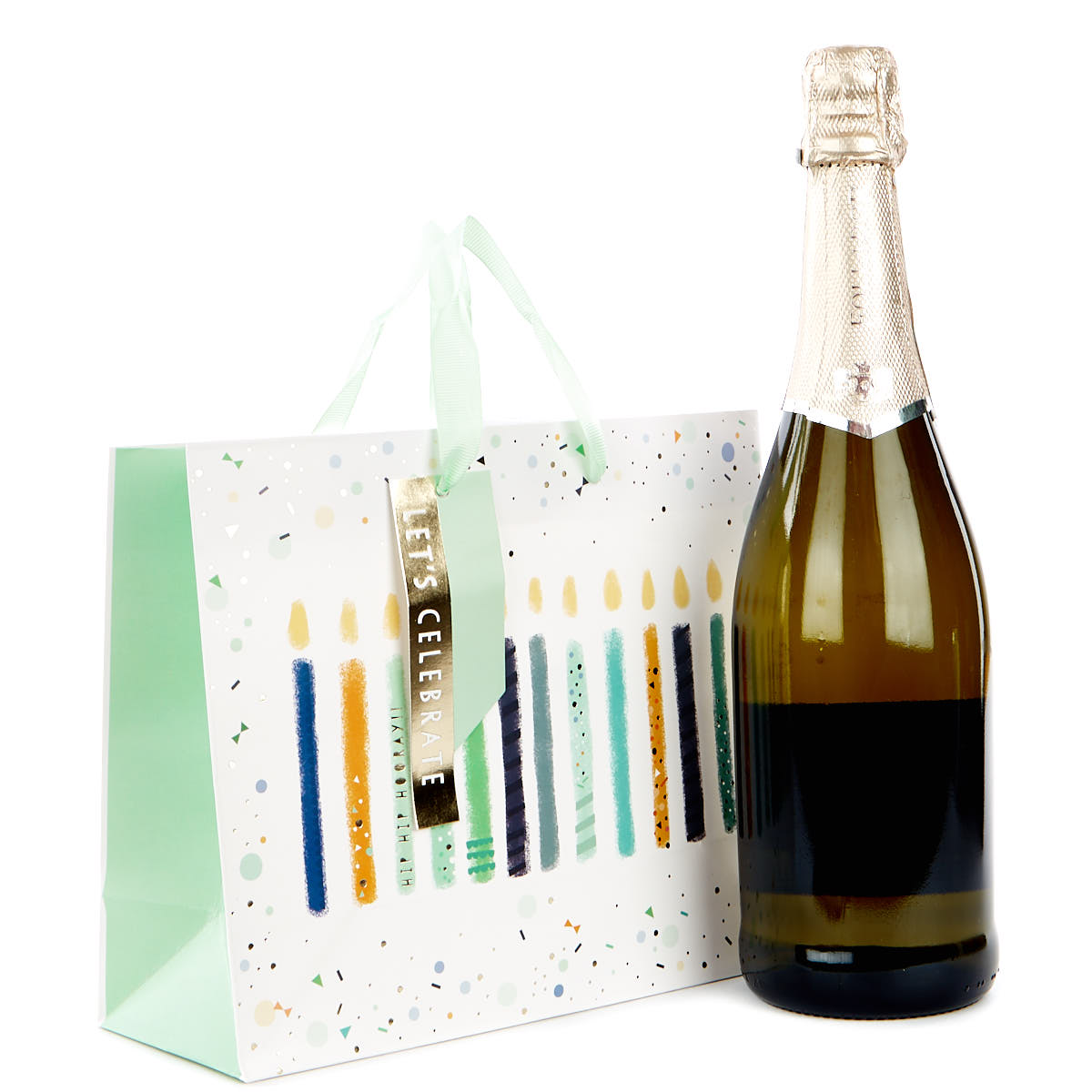 Medium Landscape Blue Candle Gift Bag - Let's Celebrate