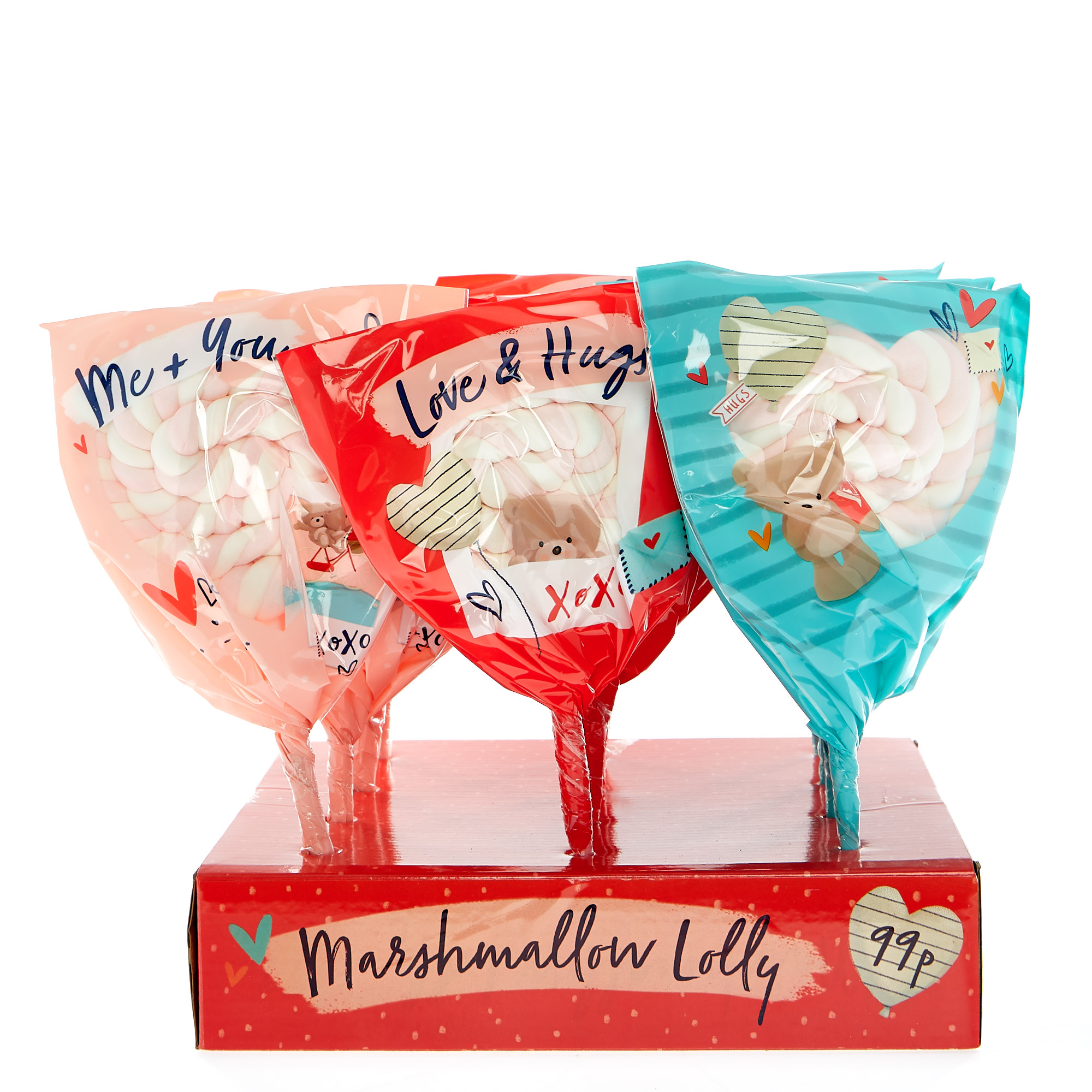 Strawberry Flavour Marshmallow Lollies - Pack Of 12