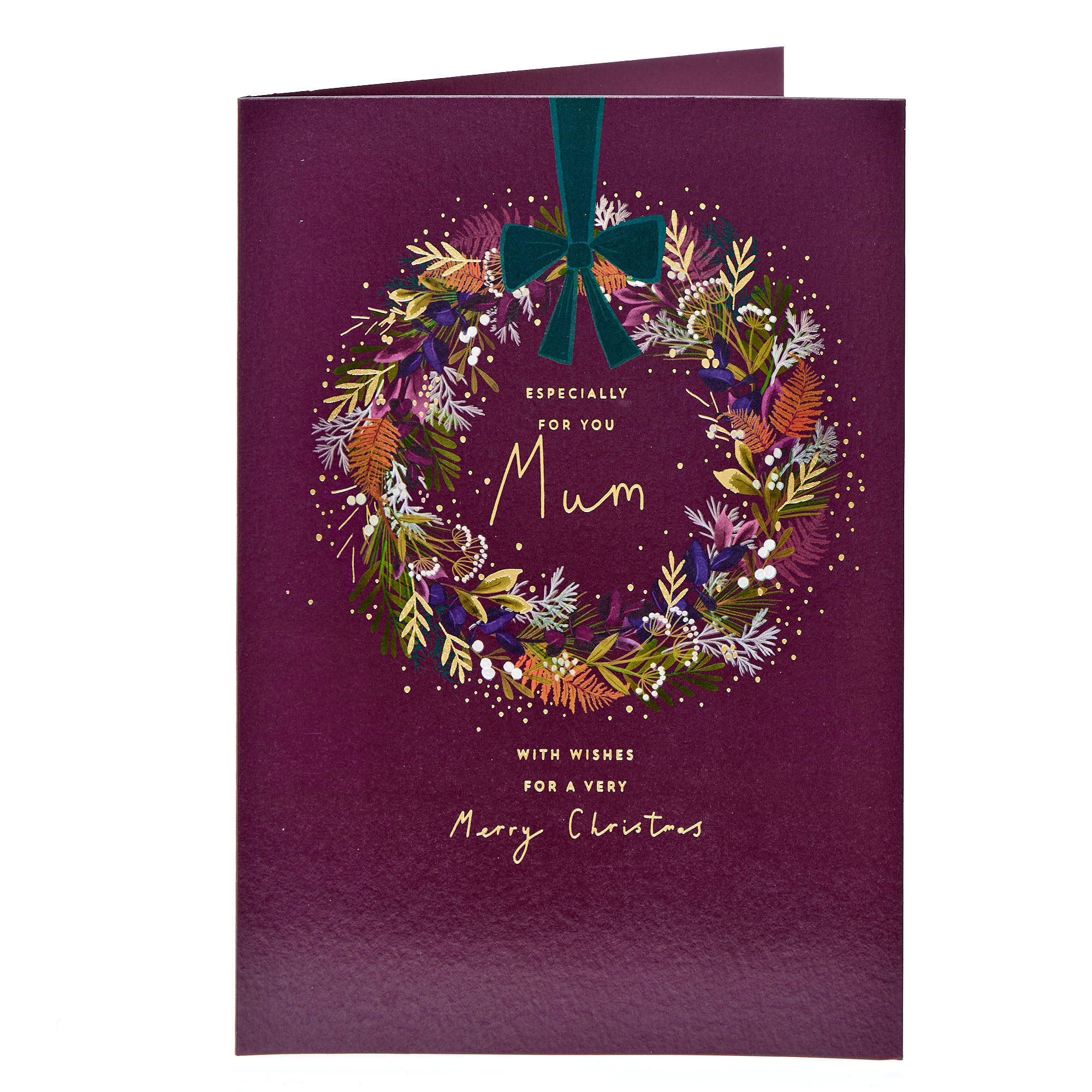 Especially For You Mum Wreath Christmas Card
