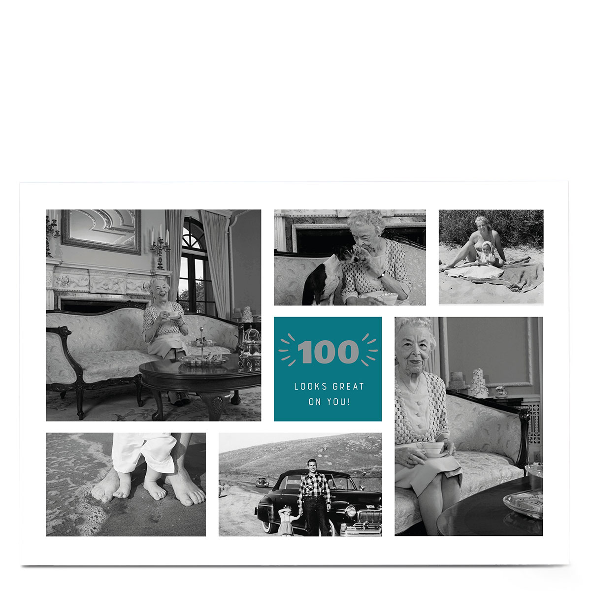 Photo 100th Birthday Card - Great on You, Editable Age
