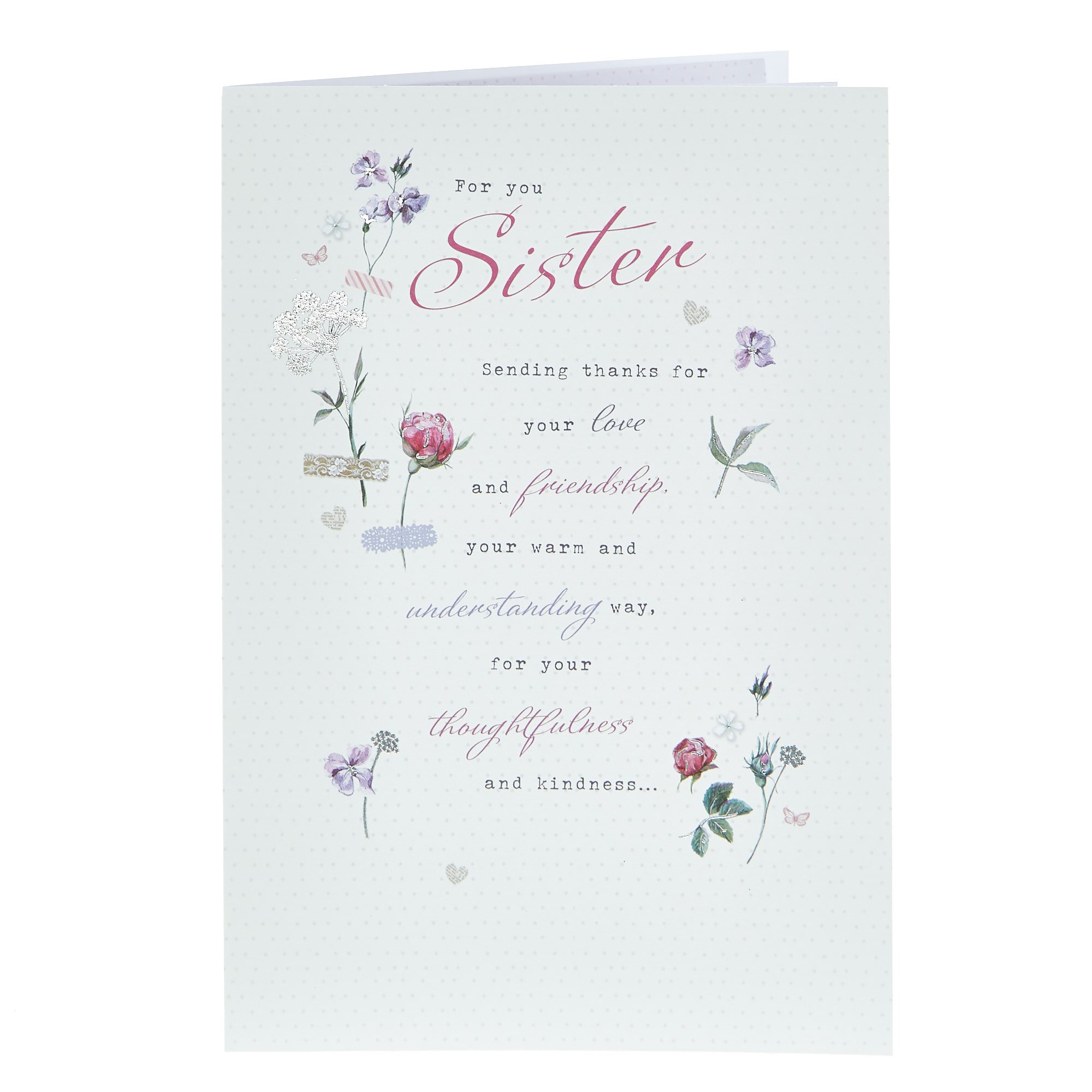 Birthday Card - Sister Sending Thanks