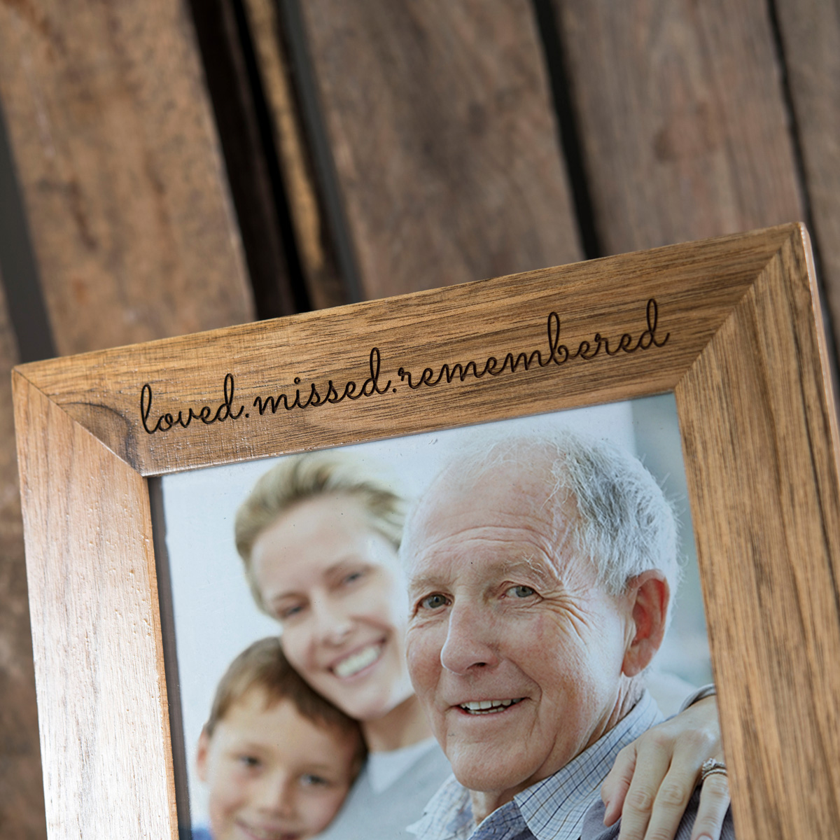 Personalised Wooden Photo Frame - Remembered