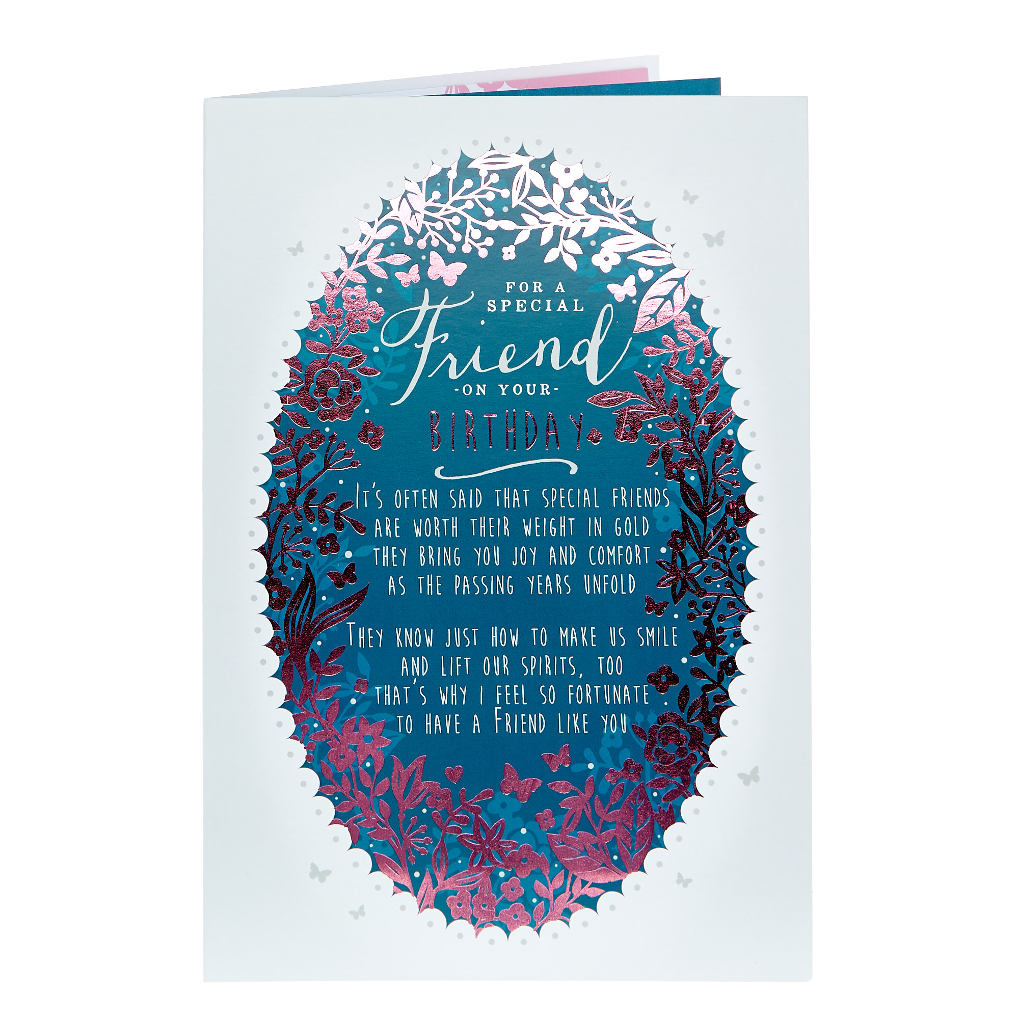 Birthday Card - Special Friend Purple Flowers