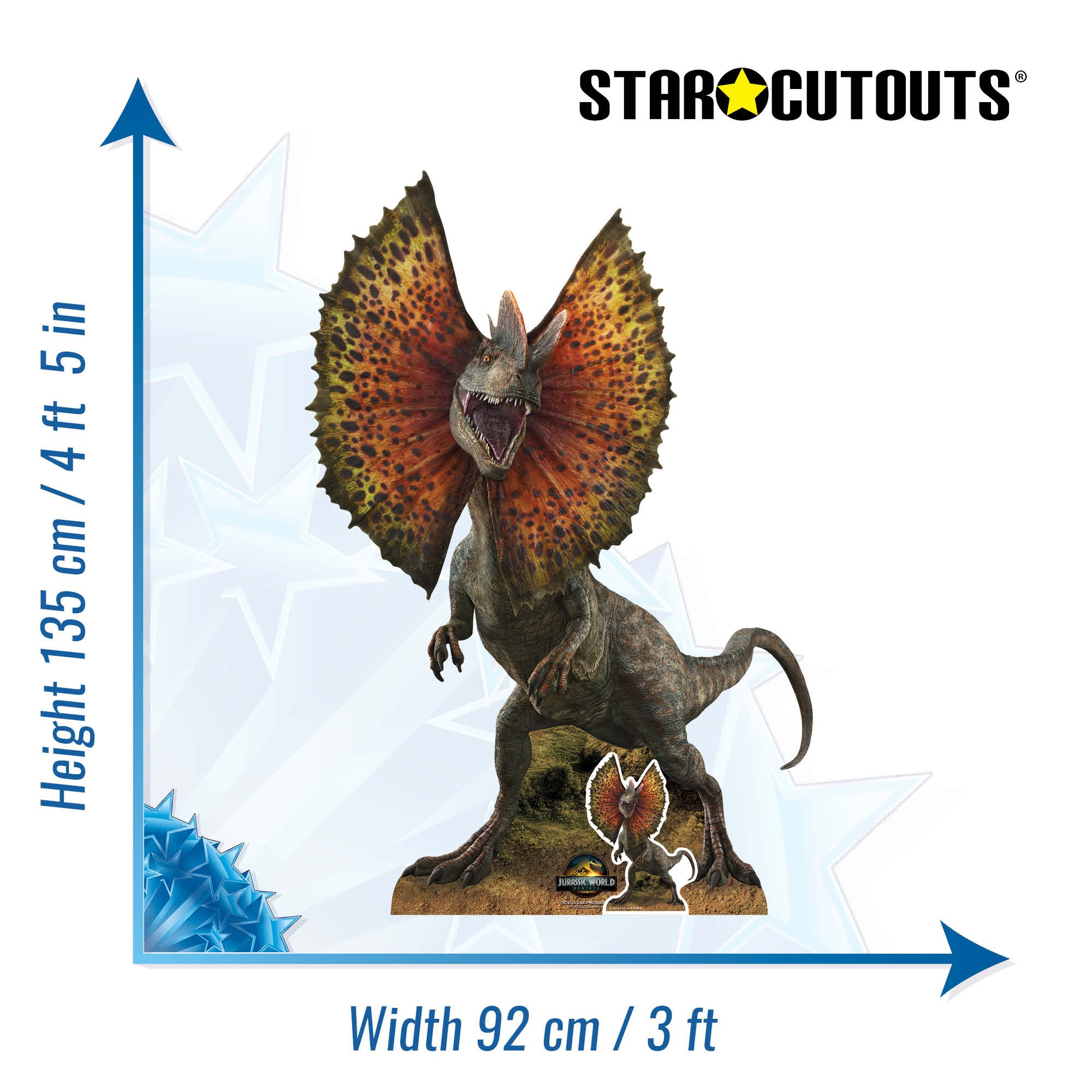 Dilophosaurus Dinosaur Jurassic World Rebirth Cardboard Cutout