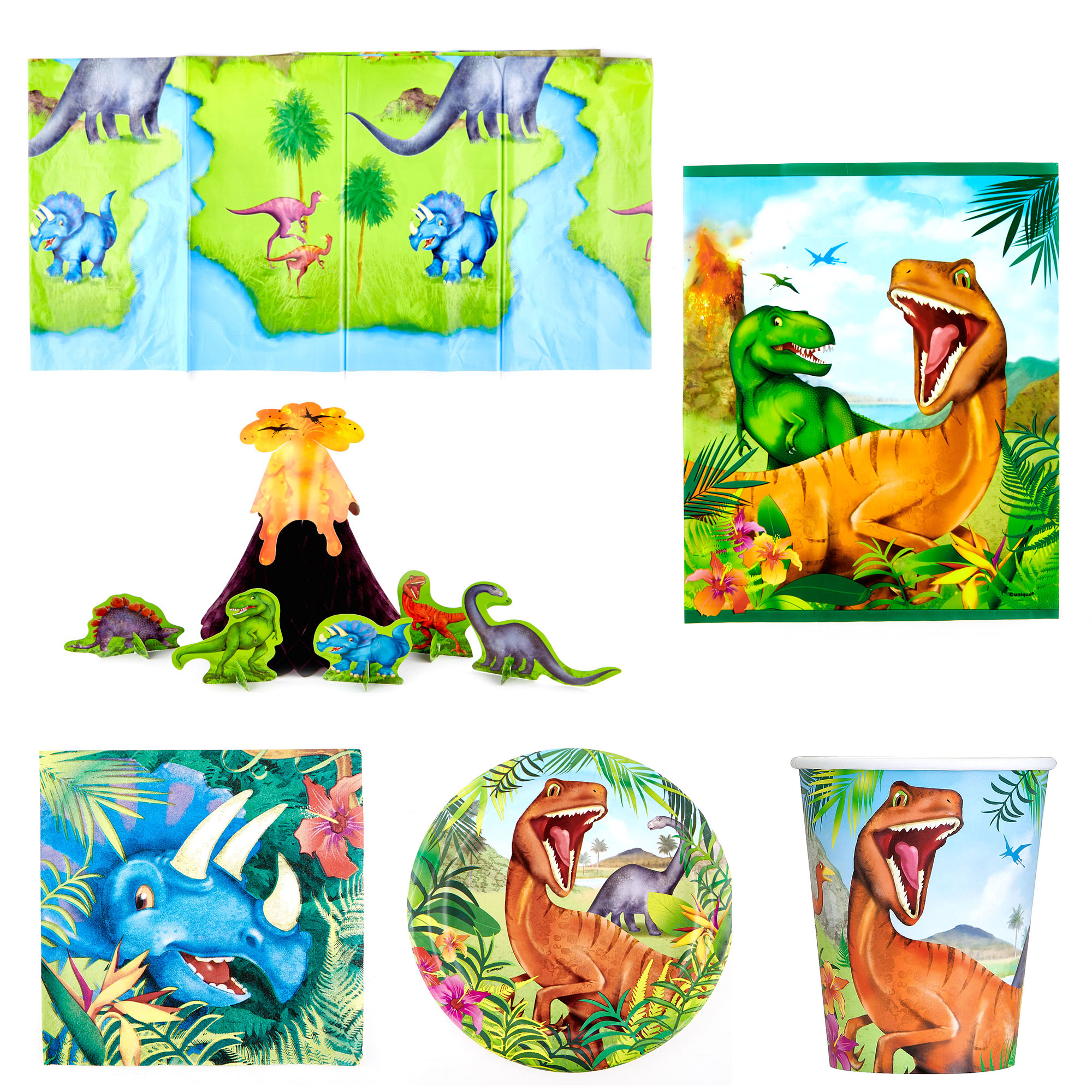 Dinosaur Party Tableware Bundle - 16 Guests