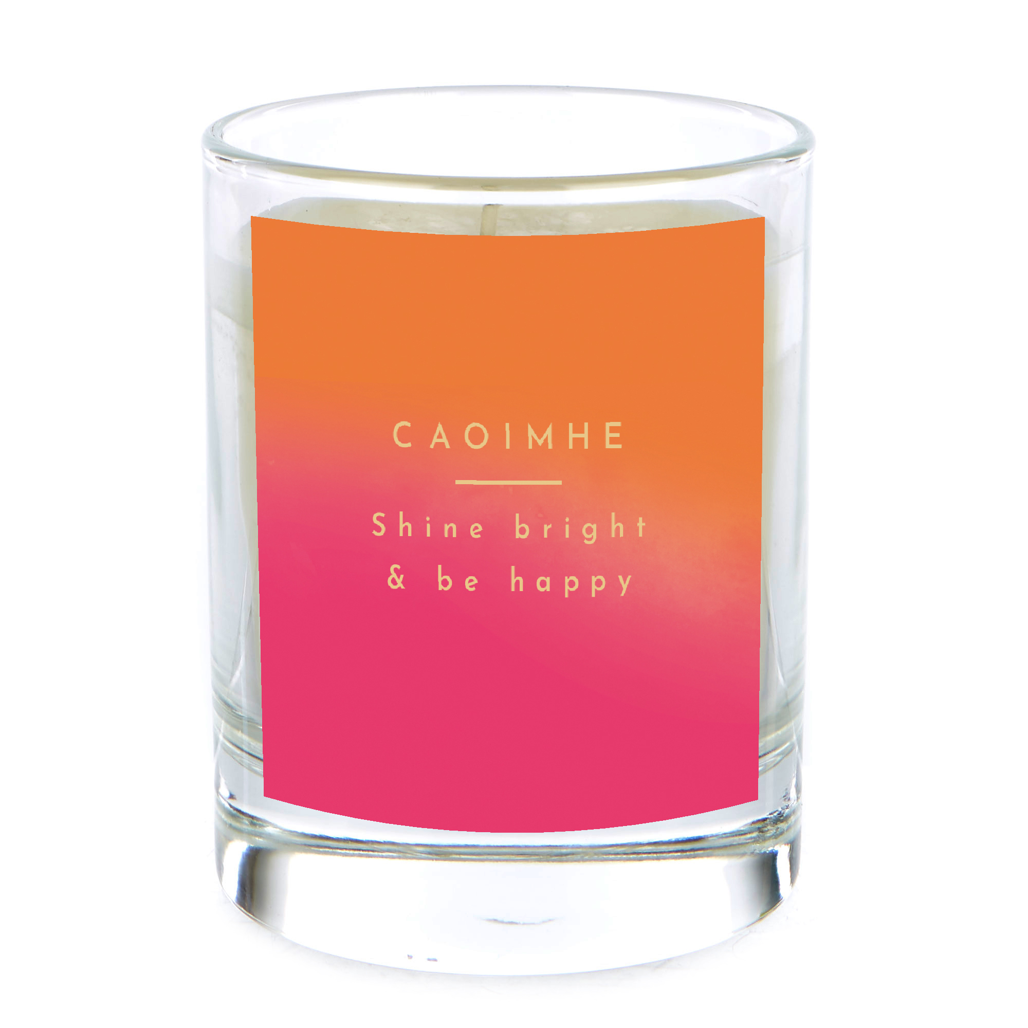Personalised Pomegranate & Cashmere Scented Candle - Be Happy