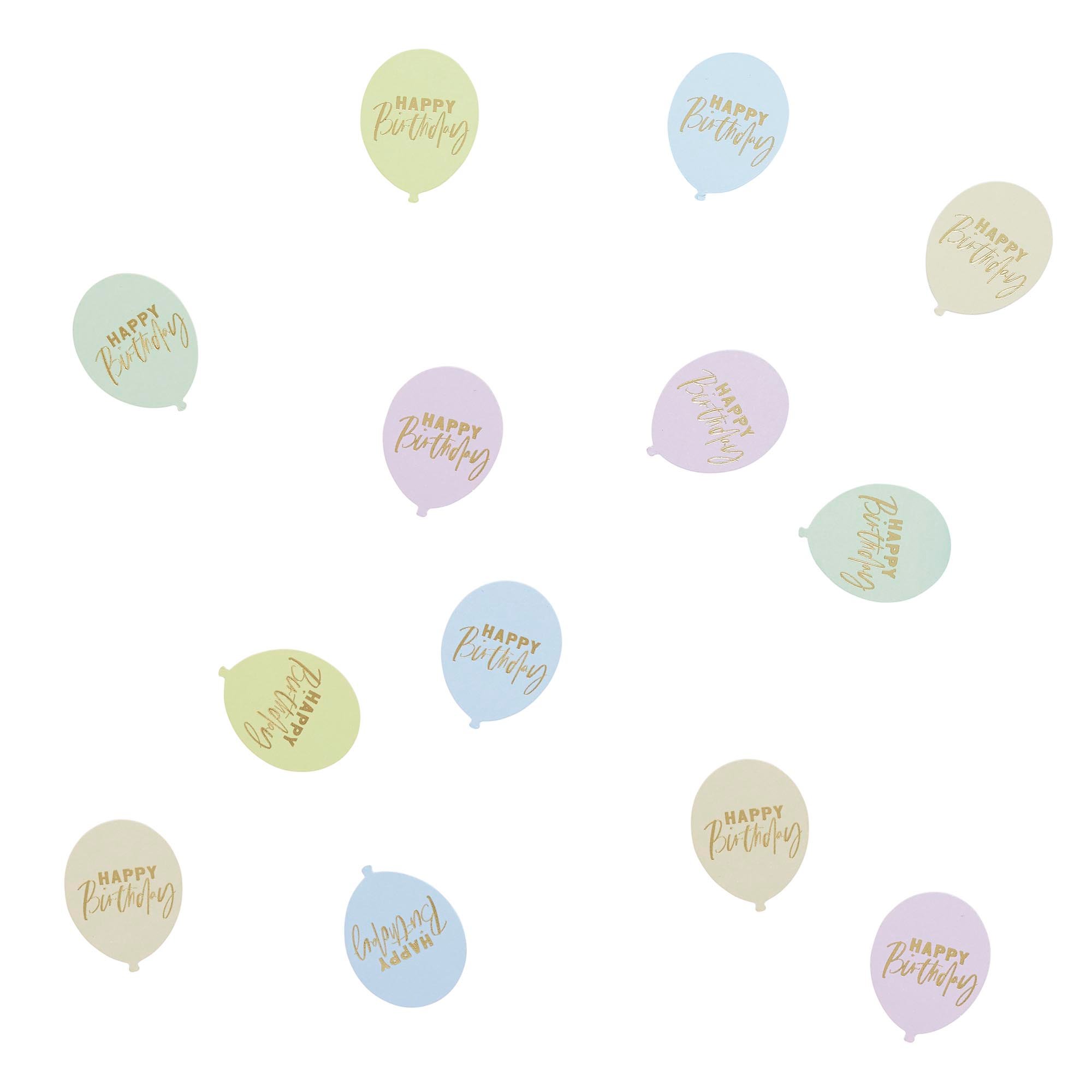 Pastel Happy Birthday Balloon Shaped Table Scatter